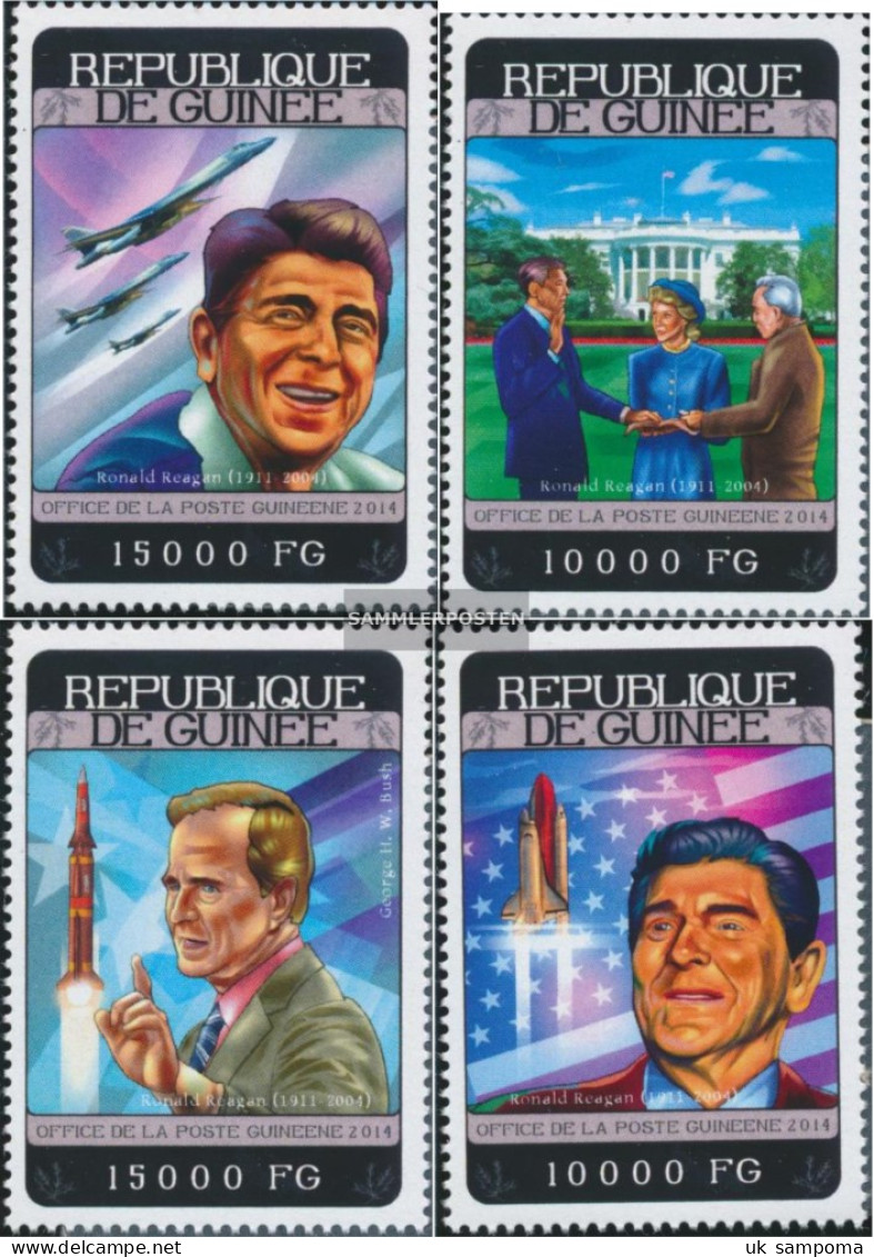 Guinea 10507-10510 (complete. Issue) Unmounted Mint / Never Hinged 2014 Ronald Reagan - Guinée (1958-...)