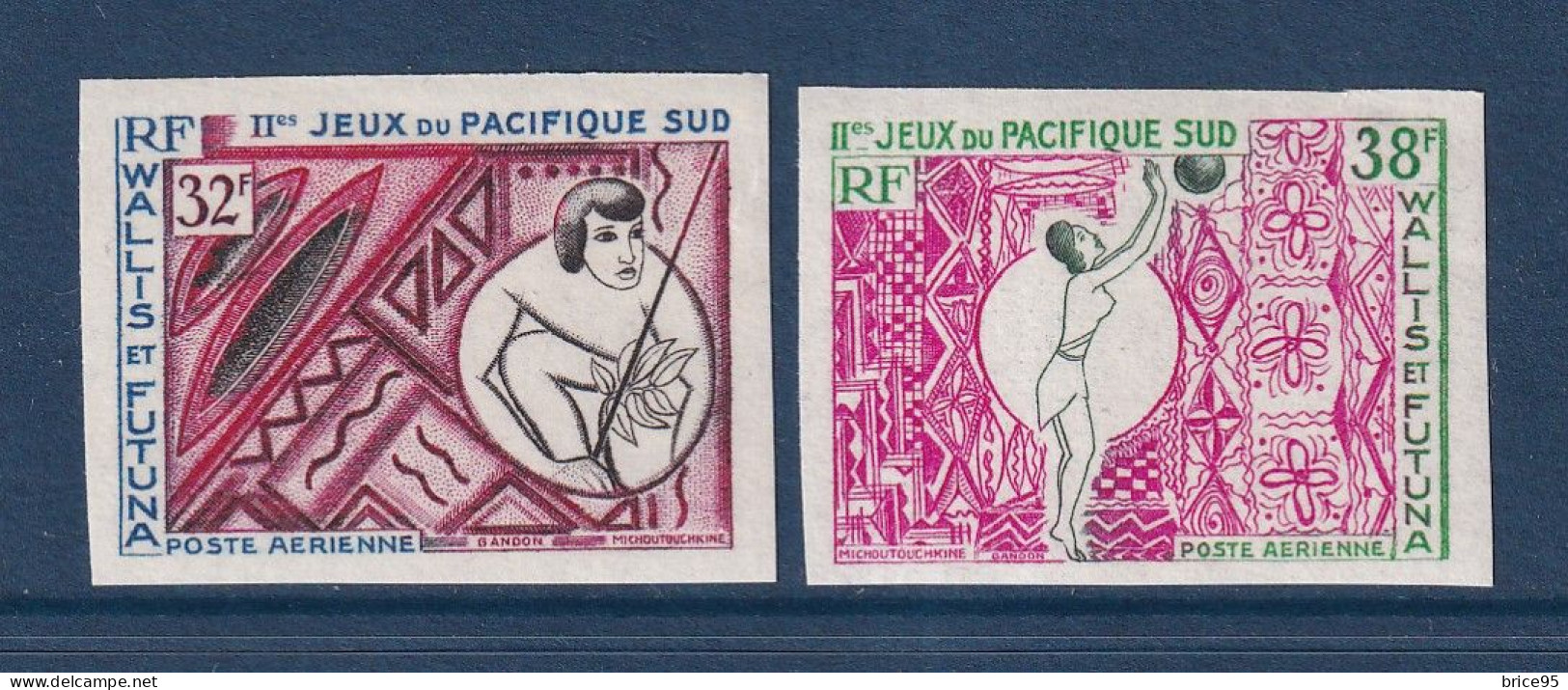 Wallis Et Futuna - YT ND PA N° 29 Et 30 ** - Neuf Sans Charnière - Non Dentelé - Poste Aérienne - 1966 - Ongetande, Proeven & Plaatfouten