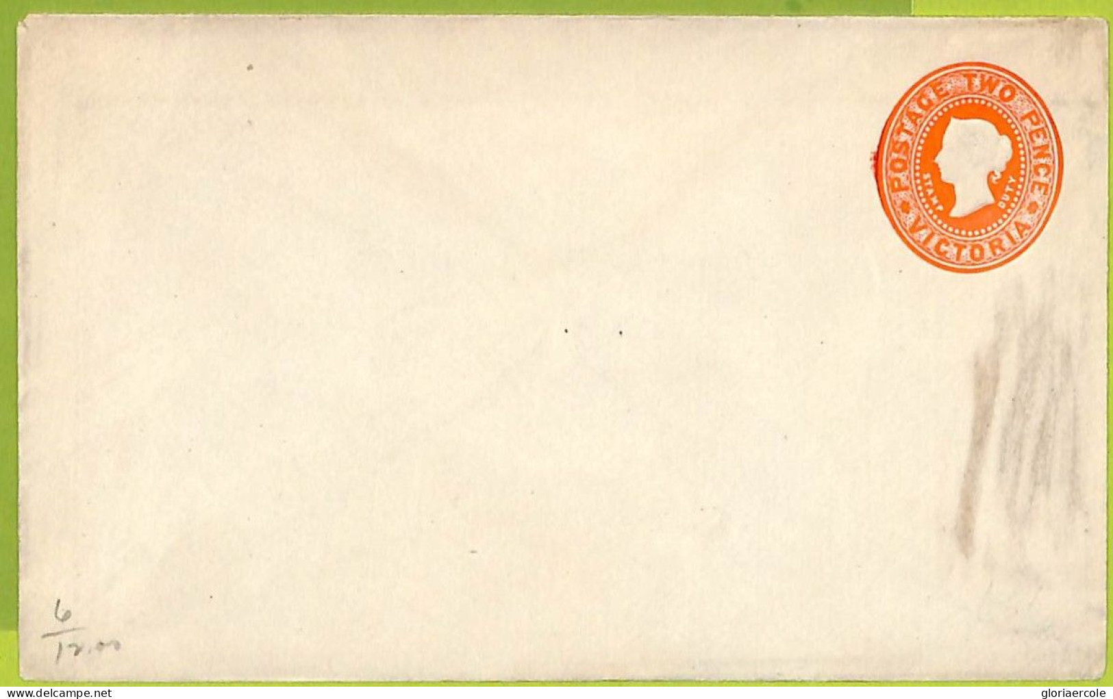 40193 - Australia VICTORIA - Postal History -  STATIONERY COVER  H & G  # 6 - Briefe U. Dokumente