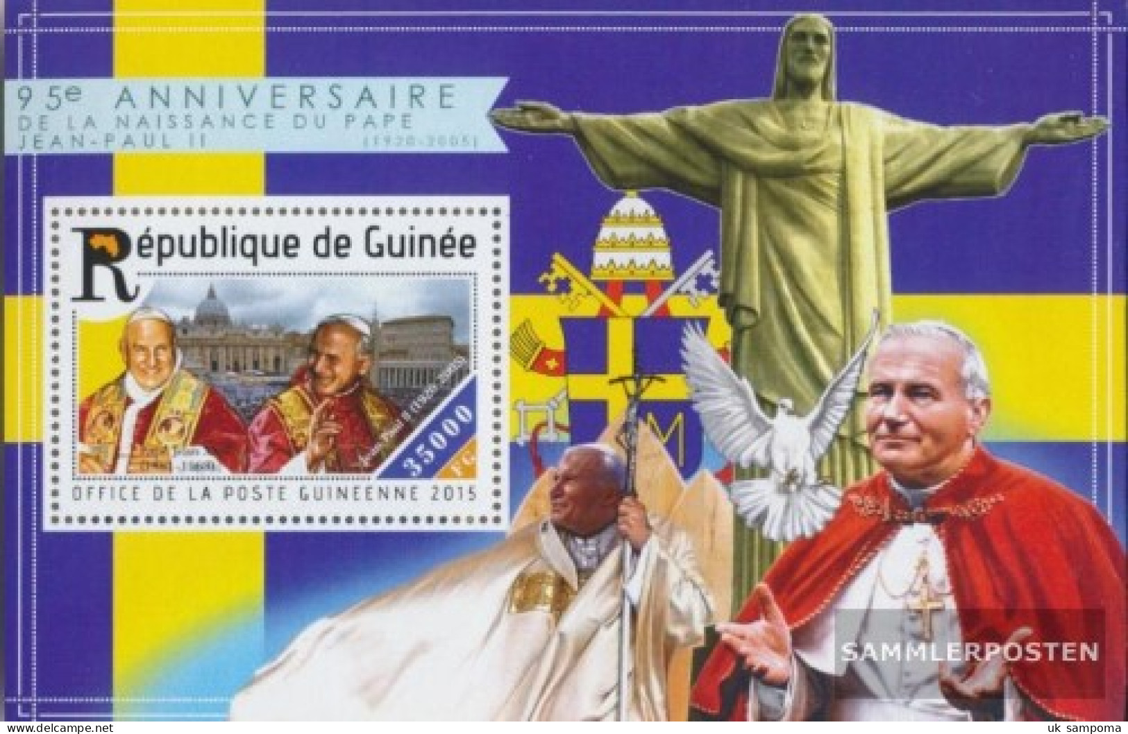 Guinea Miniature Sheet 2519 (complete. Issue) Unmounted Mint / Never Hinged 2015 Johannes Paul II - Guinea (1958-...)