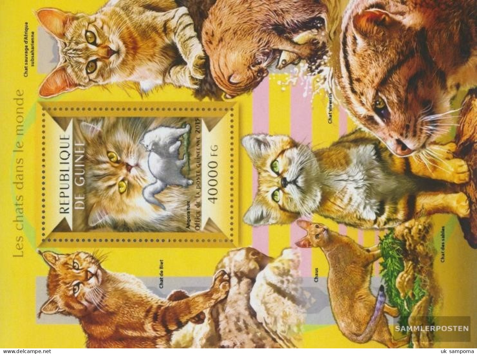 Guinea Miniature Sheet 2487 (complete. Issue) Unmounted Mint / Never Hinged 2015 Small Cats - Guinea (1958-...)