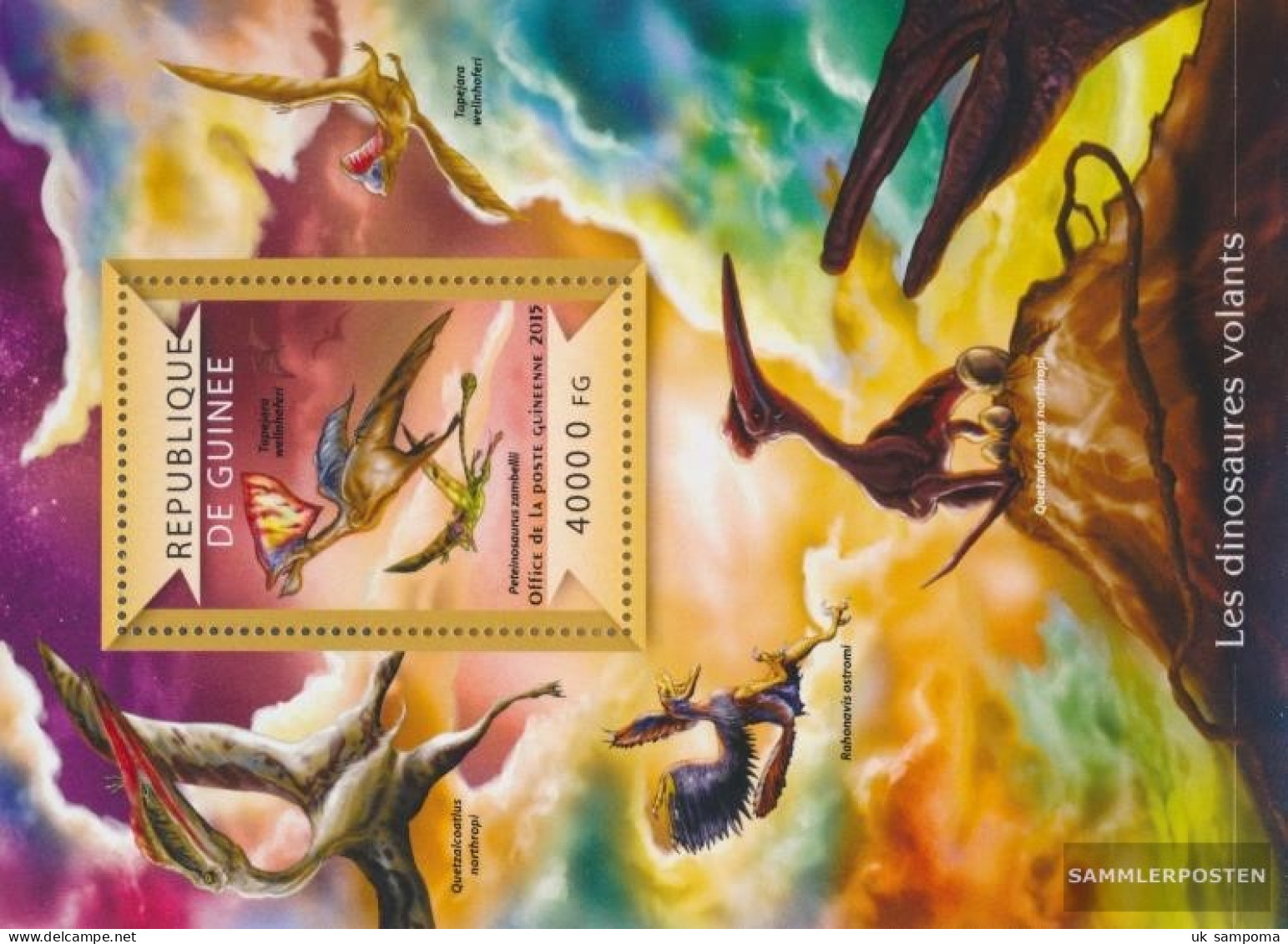 Guinea Miniature Sheet 2480 (complete. Issue) Unmounted Mint / Never Hinged 2015 Flying Dinosaurs - Guinee (1958-...)