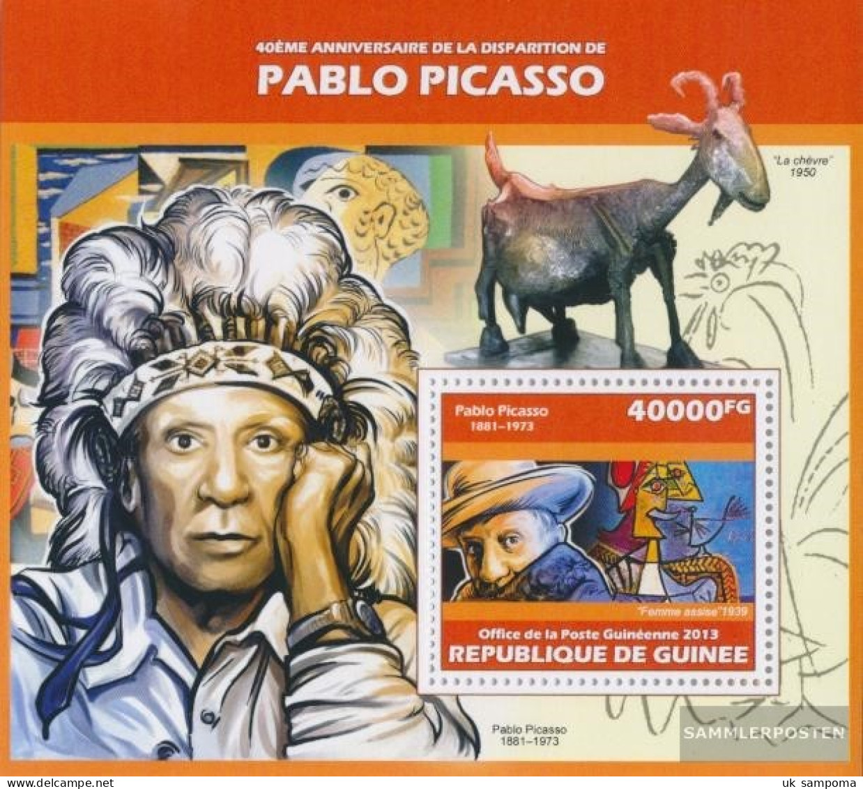 Guinea Miniature Sheet 2318 (complete. Issue) Unmounted Mint / Never Hinged 2013 Pablo Picasso - Guinea (1958-...)