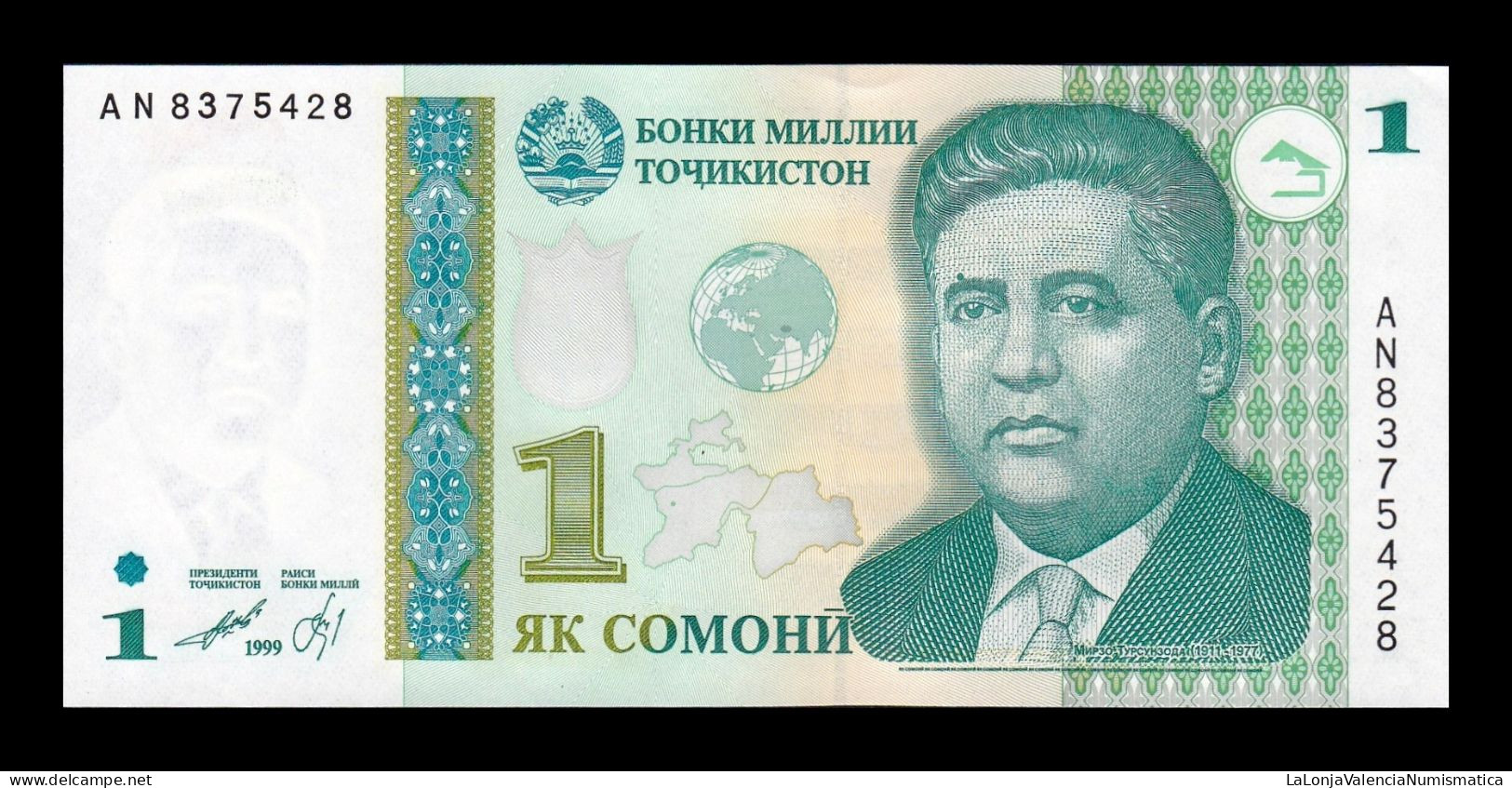 Tajikistán 1 Somoni 1999 (2010) Pick 14A Sc Unc - Tadjikistan