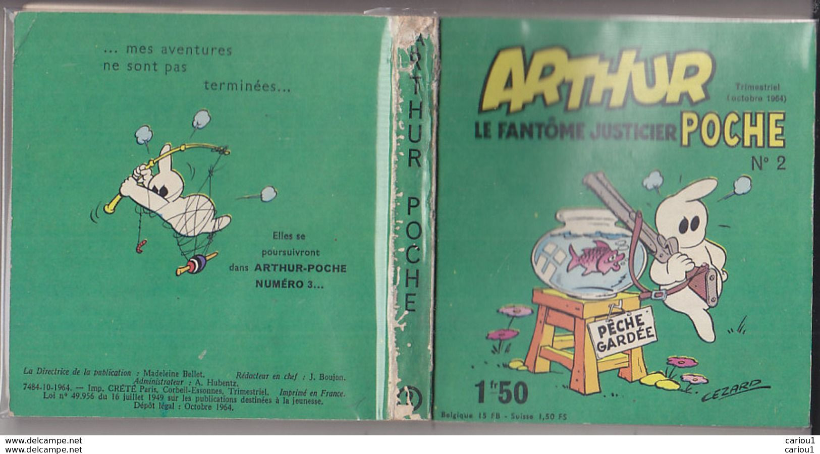 C1 CEZARD - ARTHUR Le Fantome POCHE # 2 1964  PORT INCLUS FRANCE - Pif - Autres