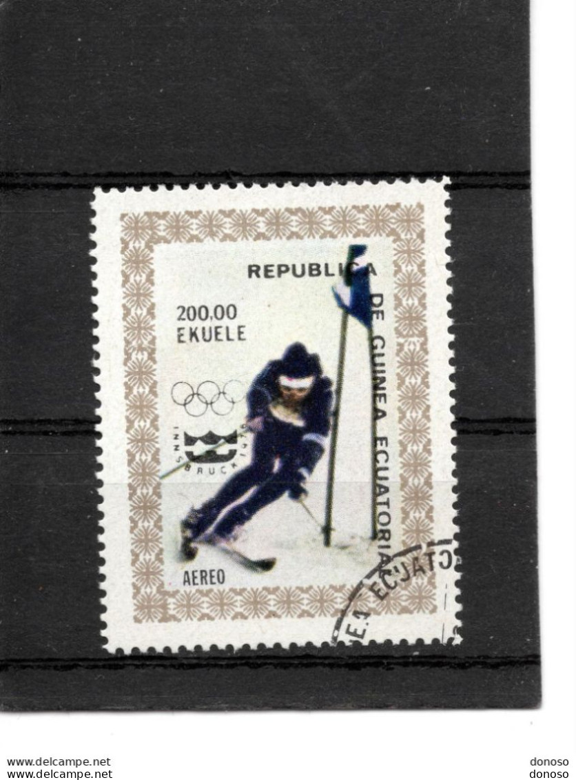 GUINEE EQUATORIALE 1976 Jeux Olympiques D'Innsbruck, Ski Yvert PA 60 Oblitéré - Guinée Equatoriale