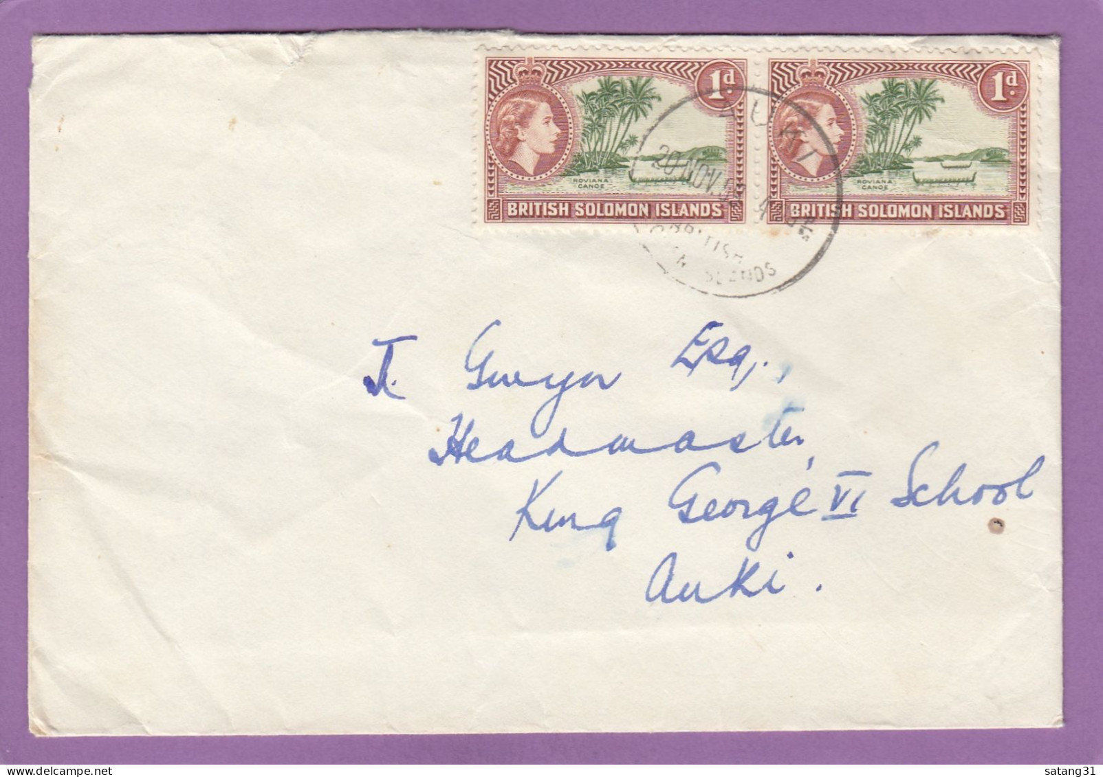 LETTRE LOCALE D' AUKI,1959. - British Solomon Islands (...-1978)