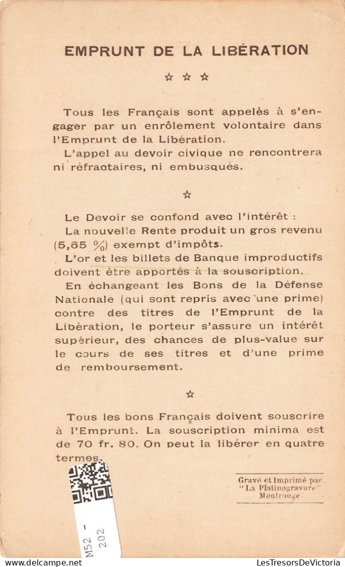 MILITARIA - Emprunt De La Libération - Général Pétain Né à Cauchy à La Tour - Carte Postale Ancienne - Characters