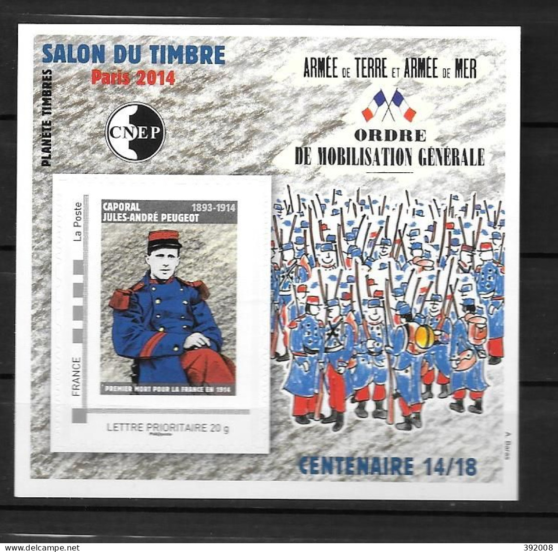 2014- 66**MNH - Salon Du Timbre à Paris - Mobilisation Générale - CNEP