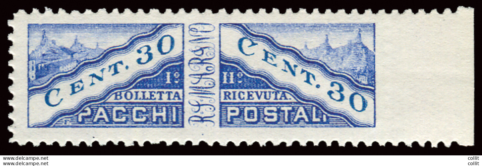 Pacchi Postali Cent. 30 Varietà Non Dentellato A Destra - Unused Stamps