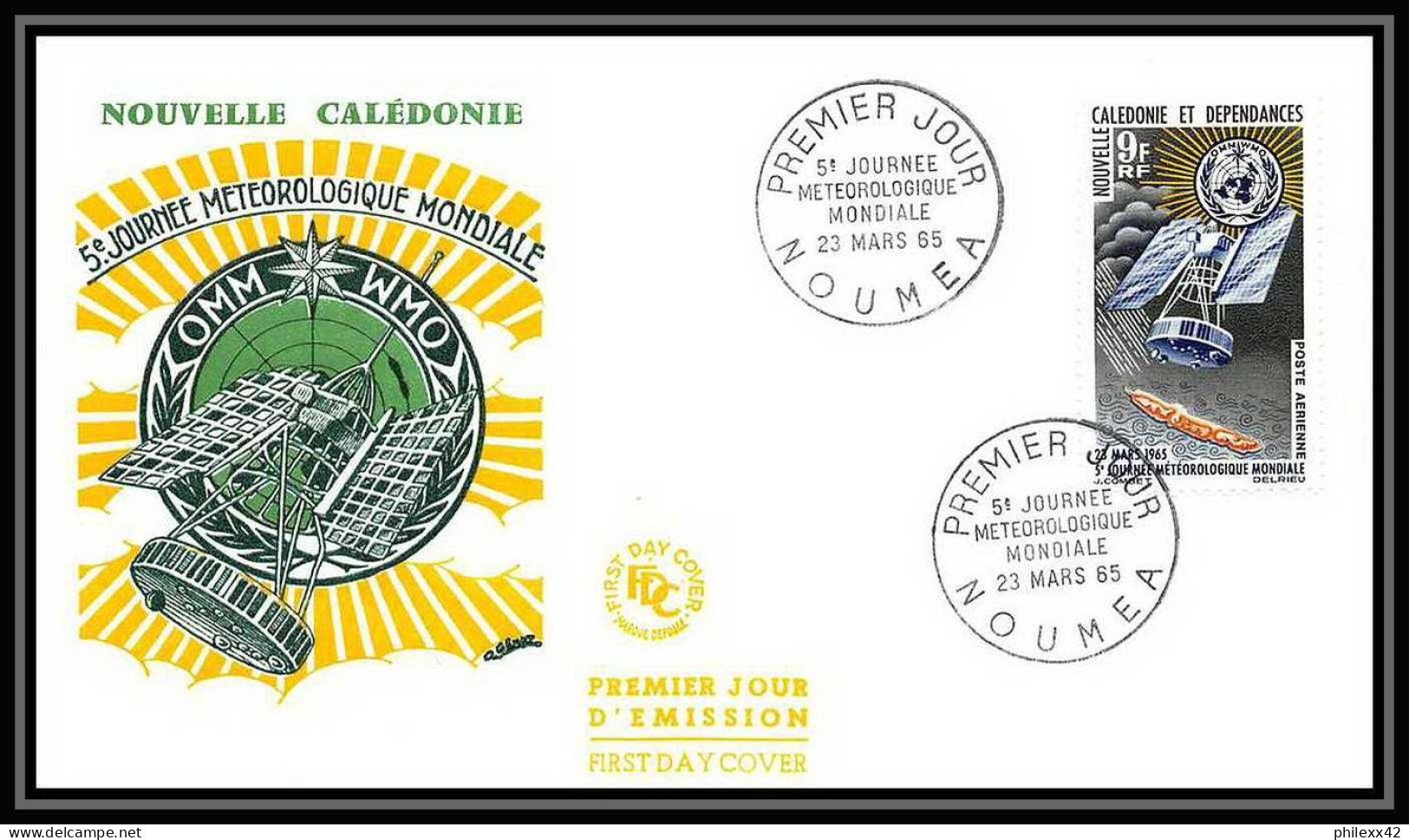 4511/ Espace Space Raumfahrt Lettre Cover Briefe Cosmos 23/3/1965 Journée Mondiale De La Méteorologie Nouvelle-Calédonie - Climat & Météorologie