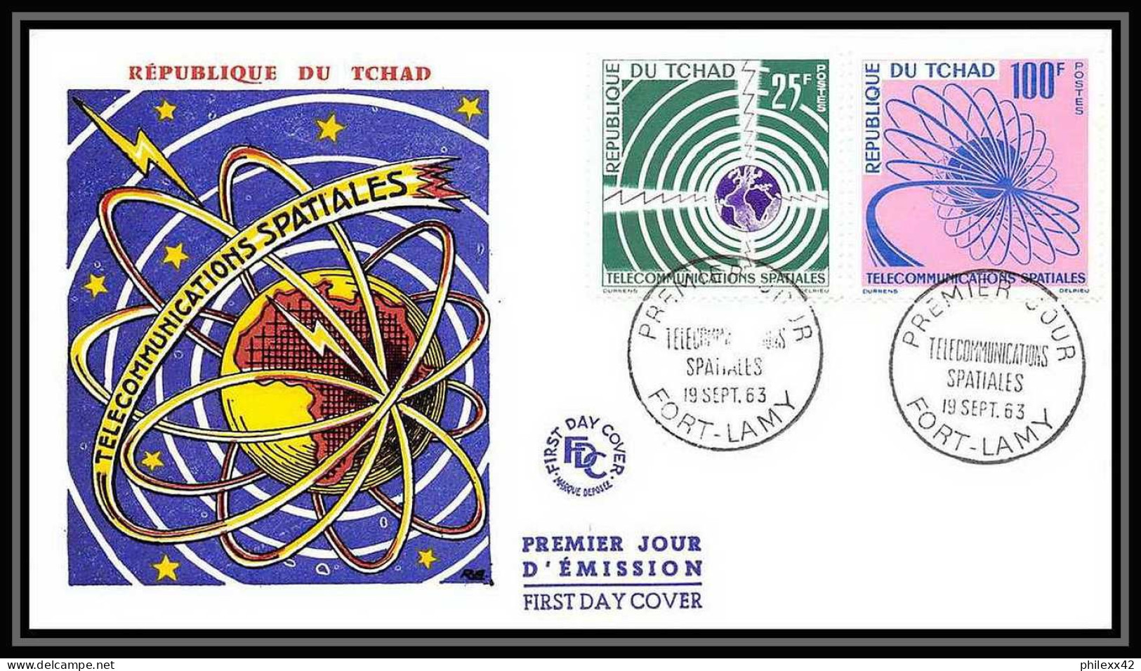 4073/ Espace Space Raumfahrt Lettre Cover Briefe Cosmos 19/9/1963 Fdc Communication Spatiales Tchad - Telecom