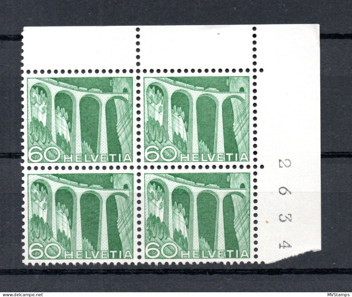 Schweiz 1949 Freimarke 539 In UER Viererblocke Postfrisch - Ongebruikt