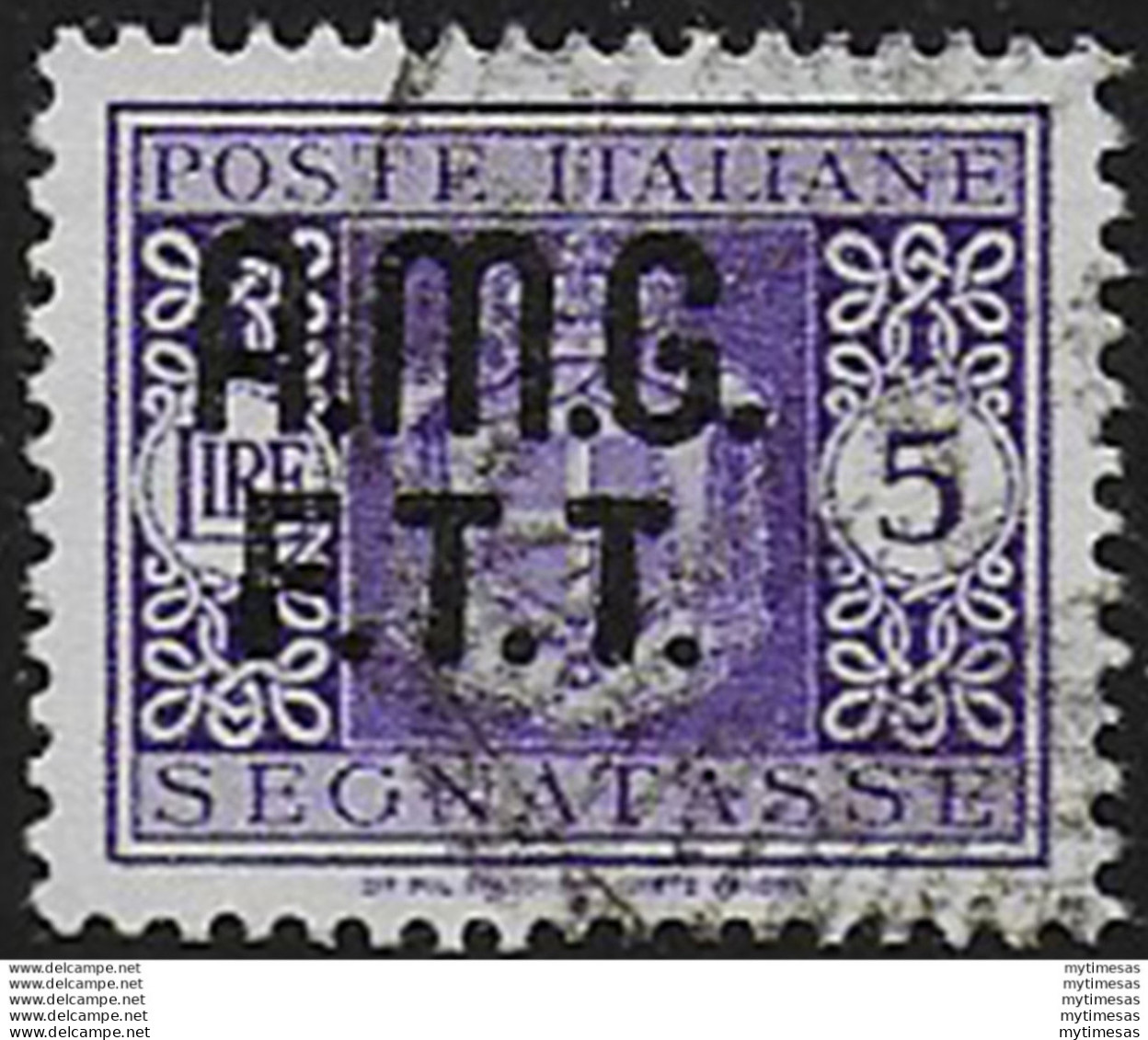 1947 Trieste A Segnatasse Lire 5 Cancelled Sassone N. 4A - Unclassified