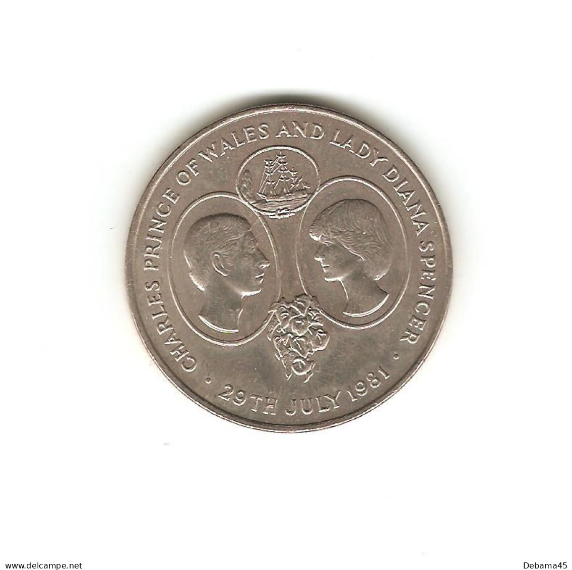 625/ SAINTE-HELENE : Elizabeth II : 25 Pence 1981 (copper-nickel - 28,05 Grammes) Prince Charles Et Lady Diana - Sint-Helena