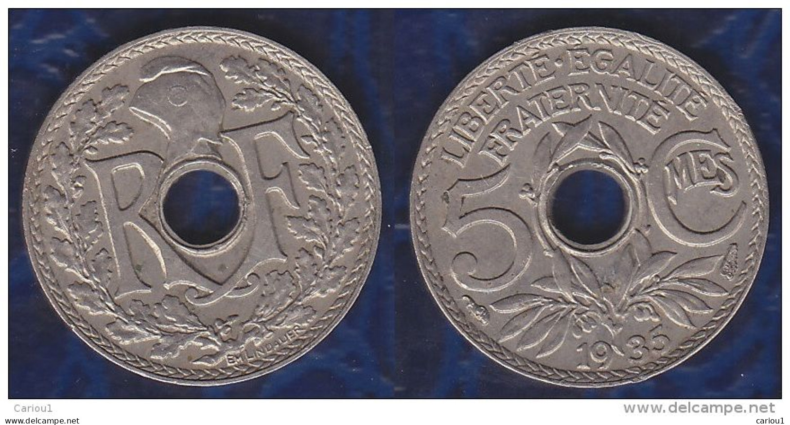 C1 France 5 Centimes LINDAUER 1935 Nickel SUP - 5 Centimes