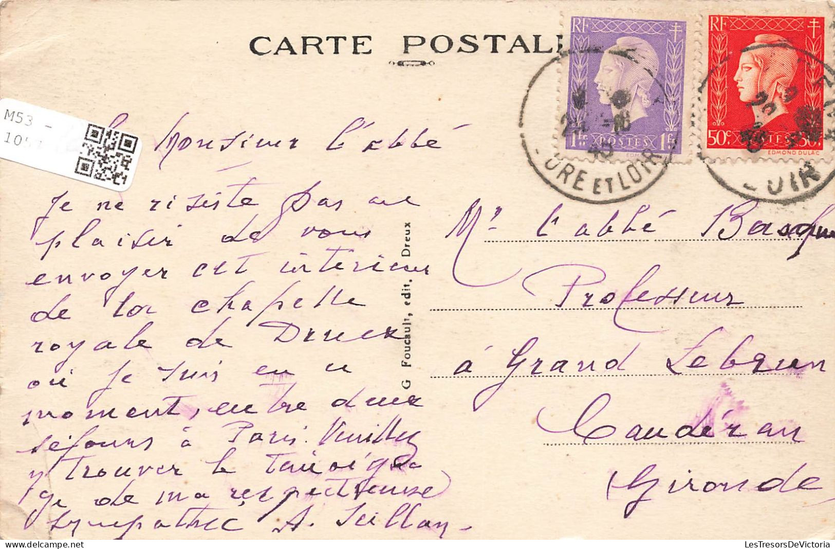 FRANCE - Dreux (E Et L) - Vue à L'intérieure De La Chapelle Saint Louis - Vue Générale - Carte Postale Ancienne - Dreux