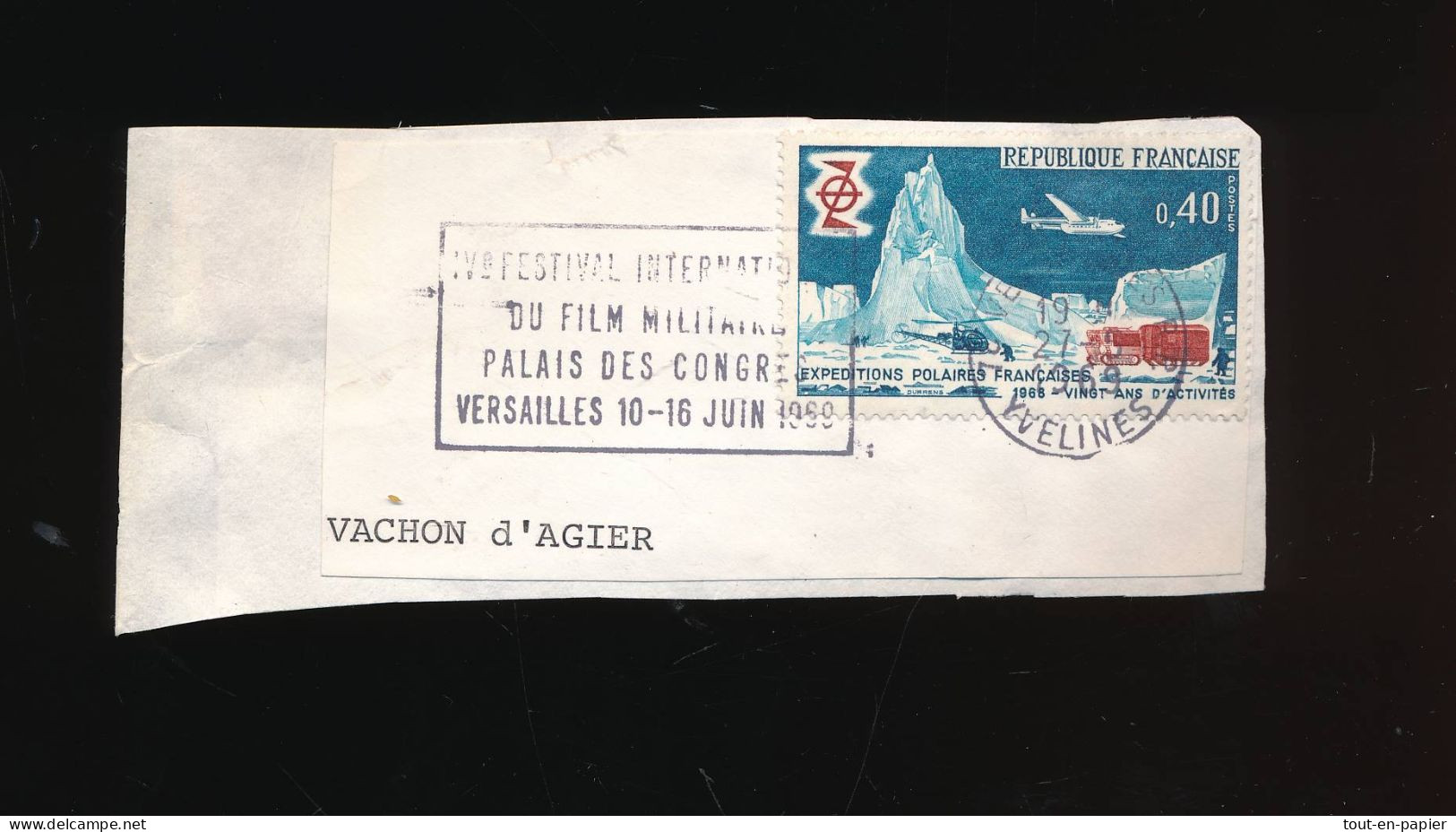 TAAF 1969 N° 31 Avions Hélicoptère Expéditions Polaires Françaises Transports Cachet  Festival Film Militaire Versailles - Used Stamps