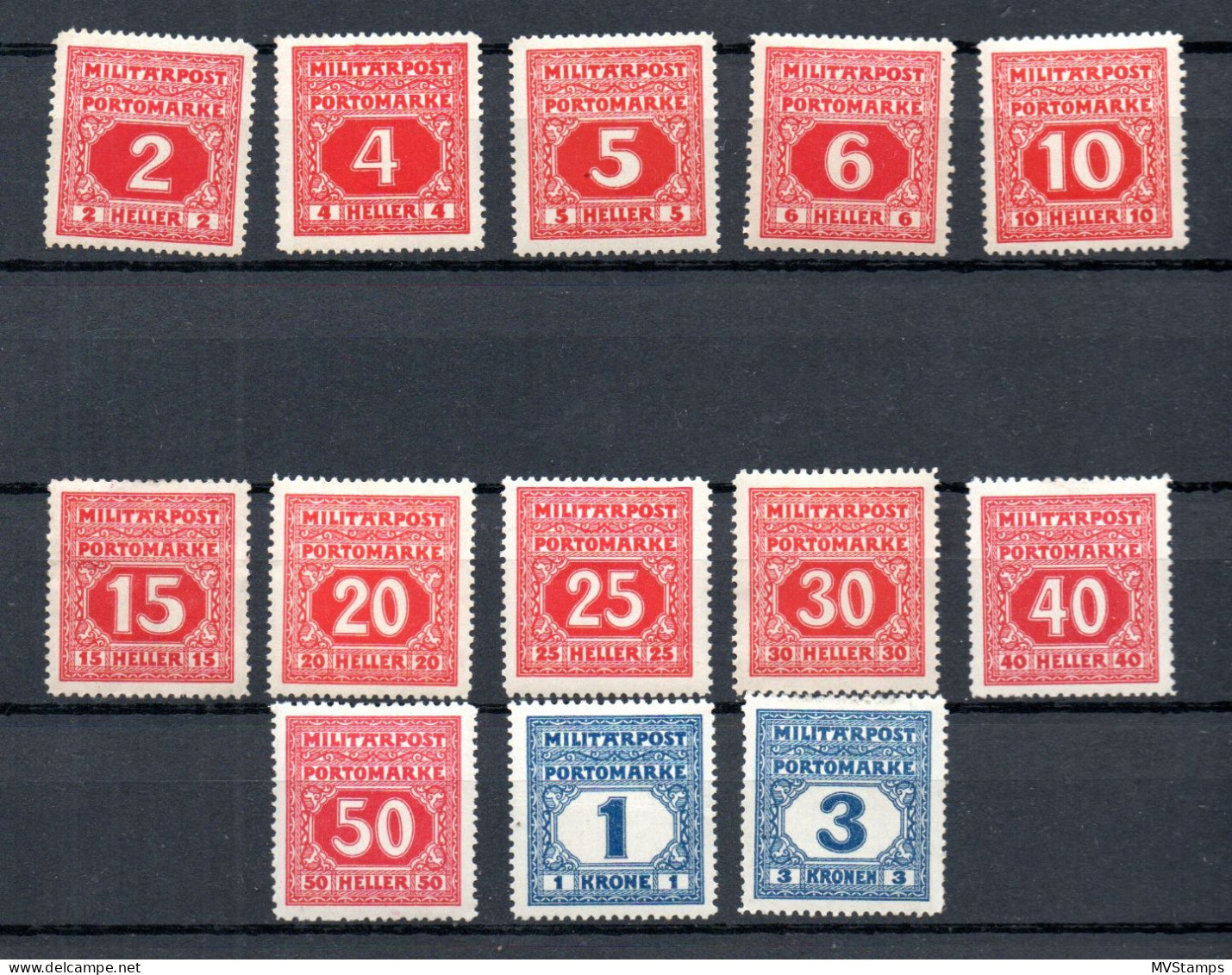 Bosnia Herzegowina (Austria) 1916 Set Postage-due Stamps (Michel P 14/26) MLH - Bosnia And Herzegovina