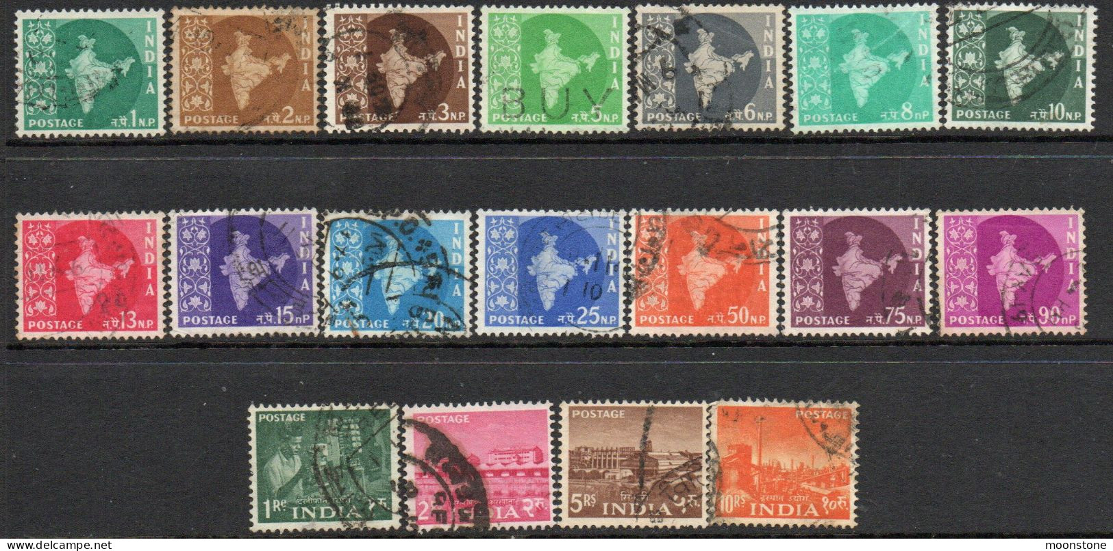 India 1958-63 Definitives, Complete Set Of 18, Used , SG 399/413 (E) - Oblitérés