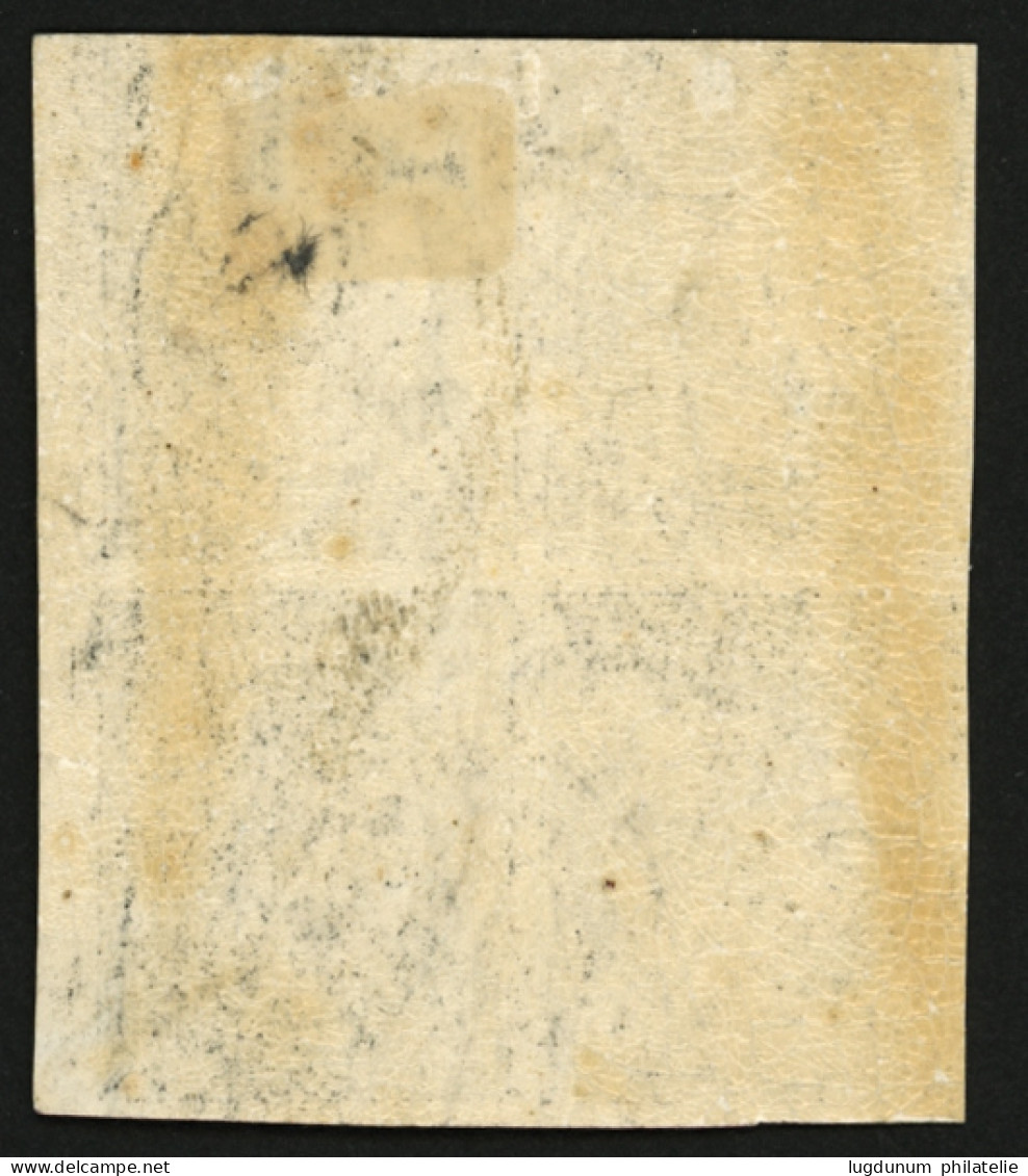 20c Noir Sur Jaune (n°3) En Bloc De 4 Bord De Feuille. La Paire Inférieure **, La Paire Supérieure *. Trés Frais. Certif - 1849-1850 Ceres
