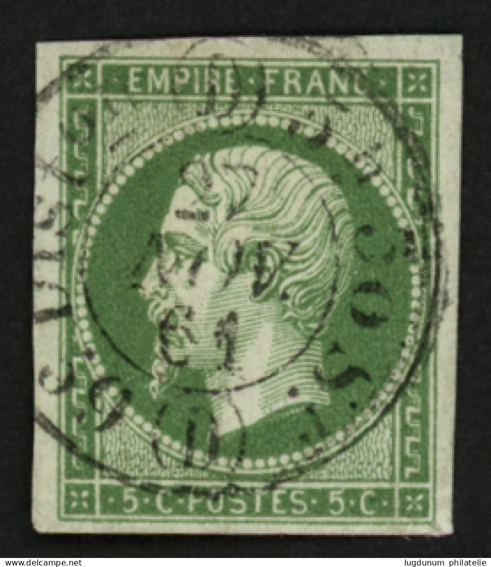5c Vert (n°12) TTB Margé Oblitération Centrale De PARIS. Superbe. - 1853-1860 Napoleon III