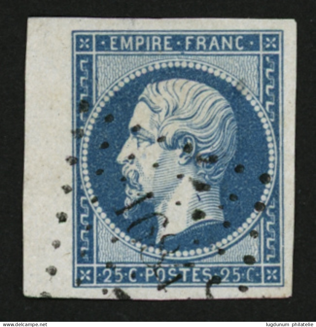 25c Empire (n°15) TTB Margé Avec Bord De Feuille Obl. PC. Signé CALVES. Qualité Exceptionnelle. - 1853-1860 Napoléon III.