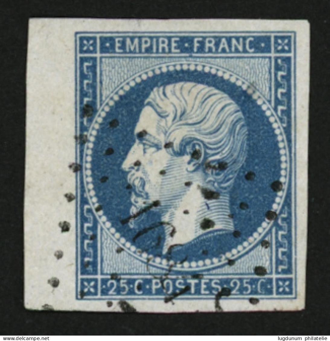 25c Empire (n°15) TTB Margé Avec Bord De Feuille Obl. PC. Signé CALVES. Qualité Exceptionnelle. - 1853-1860 Napoleon III