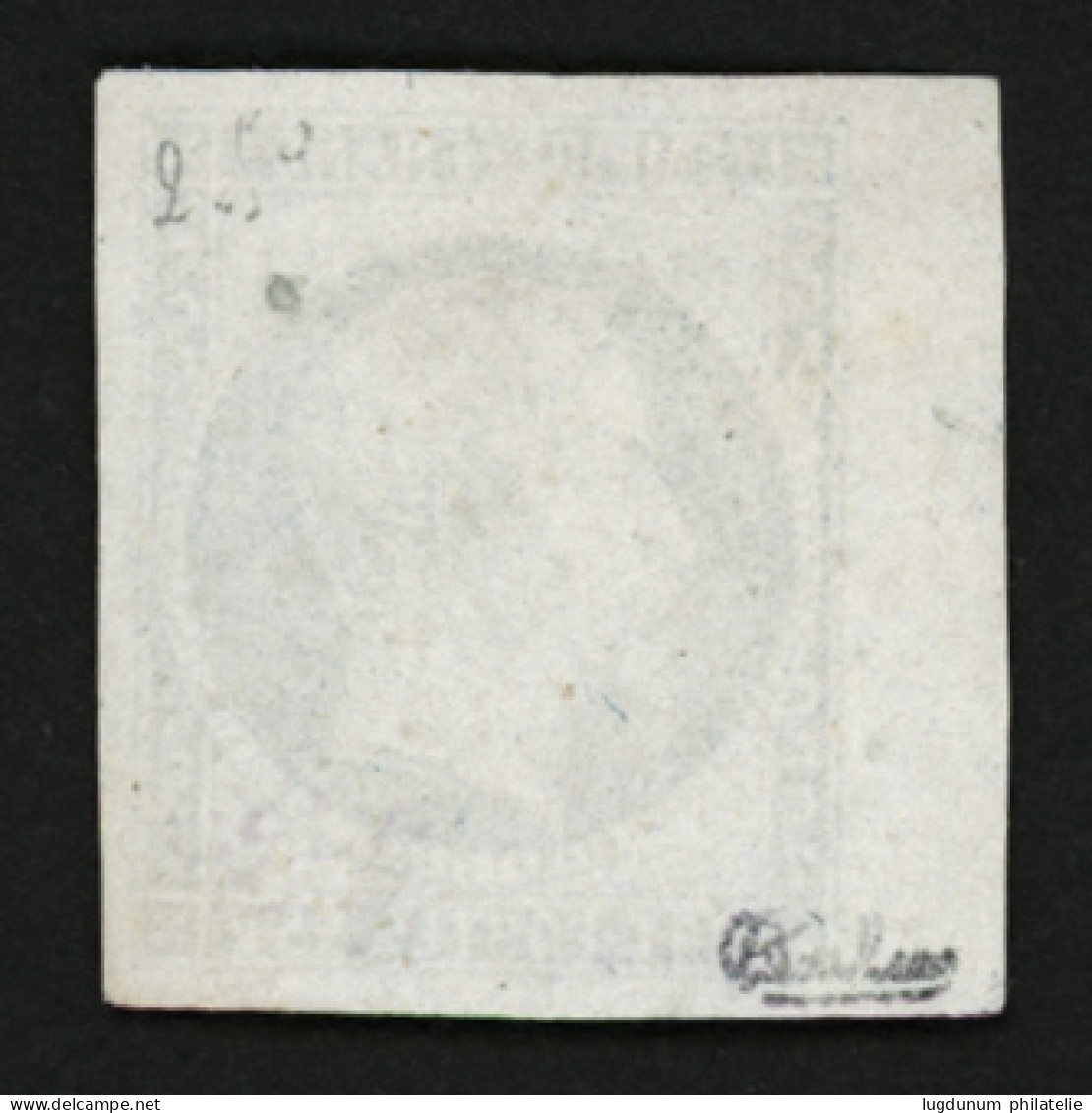 25c Empire (n°15) TTB Margé Avec Bord De Feuille Obl. PC. Signé CALVES. Qualité Exceptionnelle. - 1853-1860 Napoleone III
