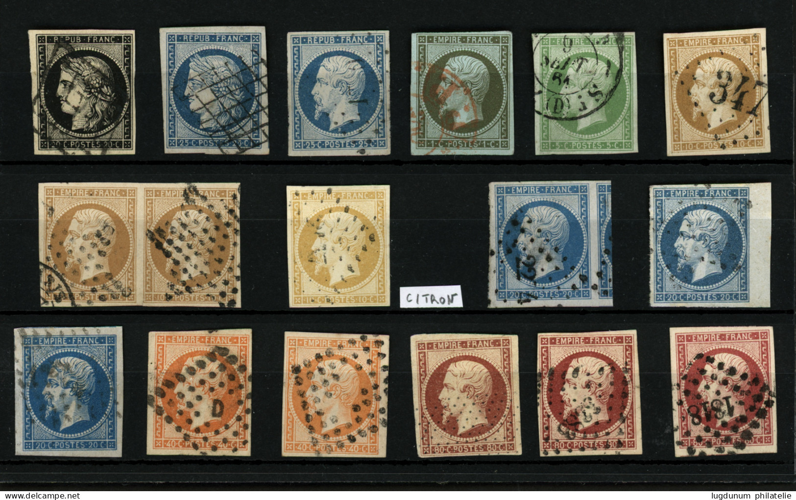 Sélection De 17 Timbres Oblitérés Entre N°3 Et N°17. Qualité Choisie. TTB. - 1853-1860 Napoléon III