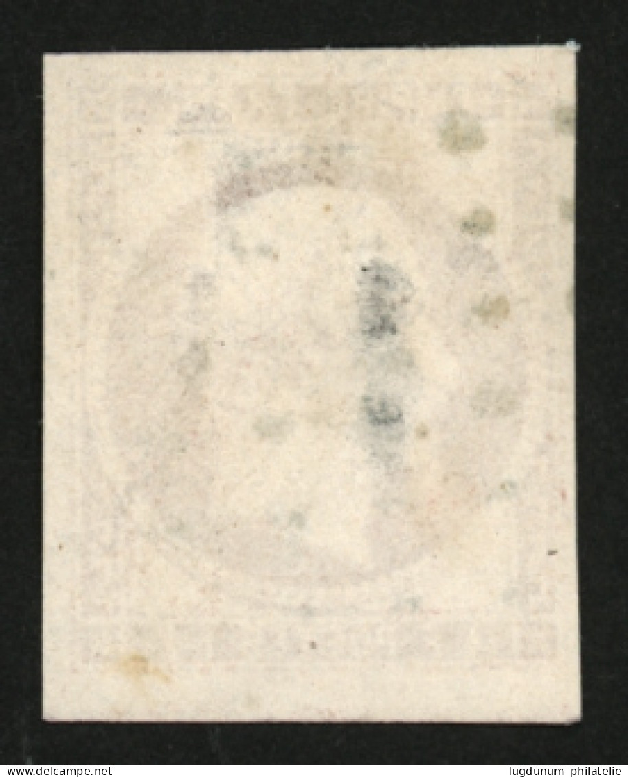 1F Empire Carmin Clair  (n°18f) Obl. GROS POINTS CARRES. Cote 3750€. Timbre Avec Défaut (aminci). Aspect Superbe. - 1853-1860 Napoléon III.