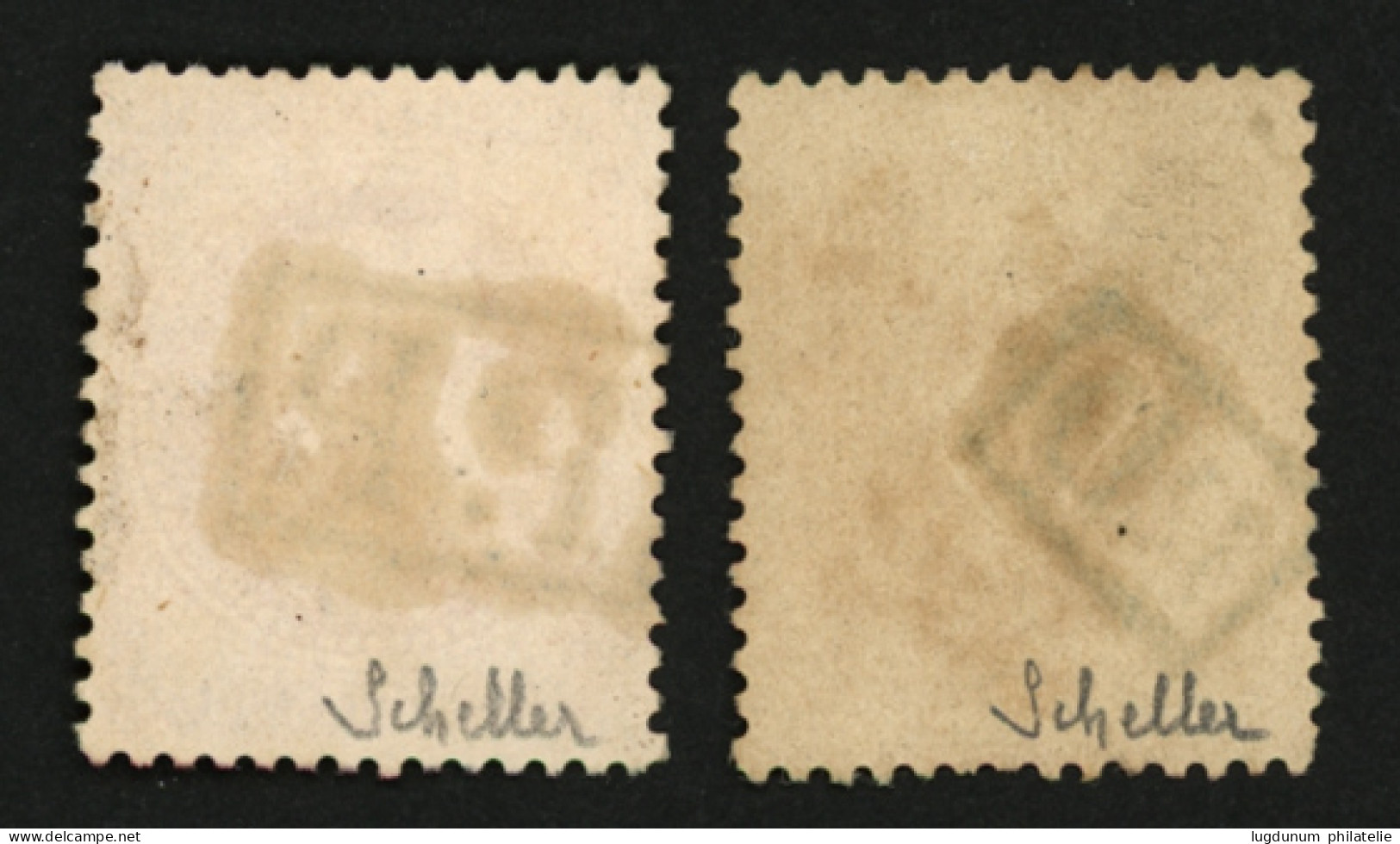 80c (n°32) Obl. P.P Et 40c (n°38) Obl. PD. Les 2 Timbres Signés SCHELLER. Luxe. - 1849-1876: Klassik
