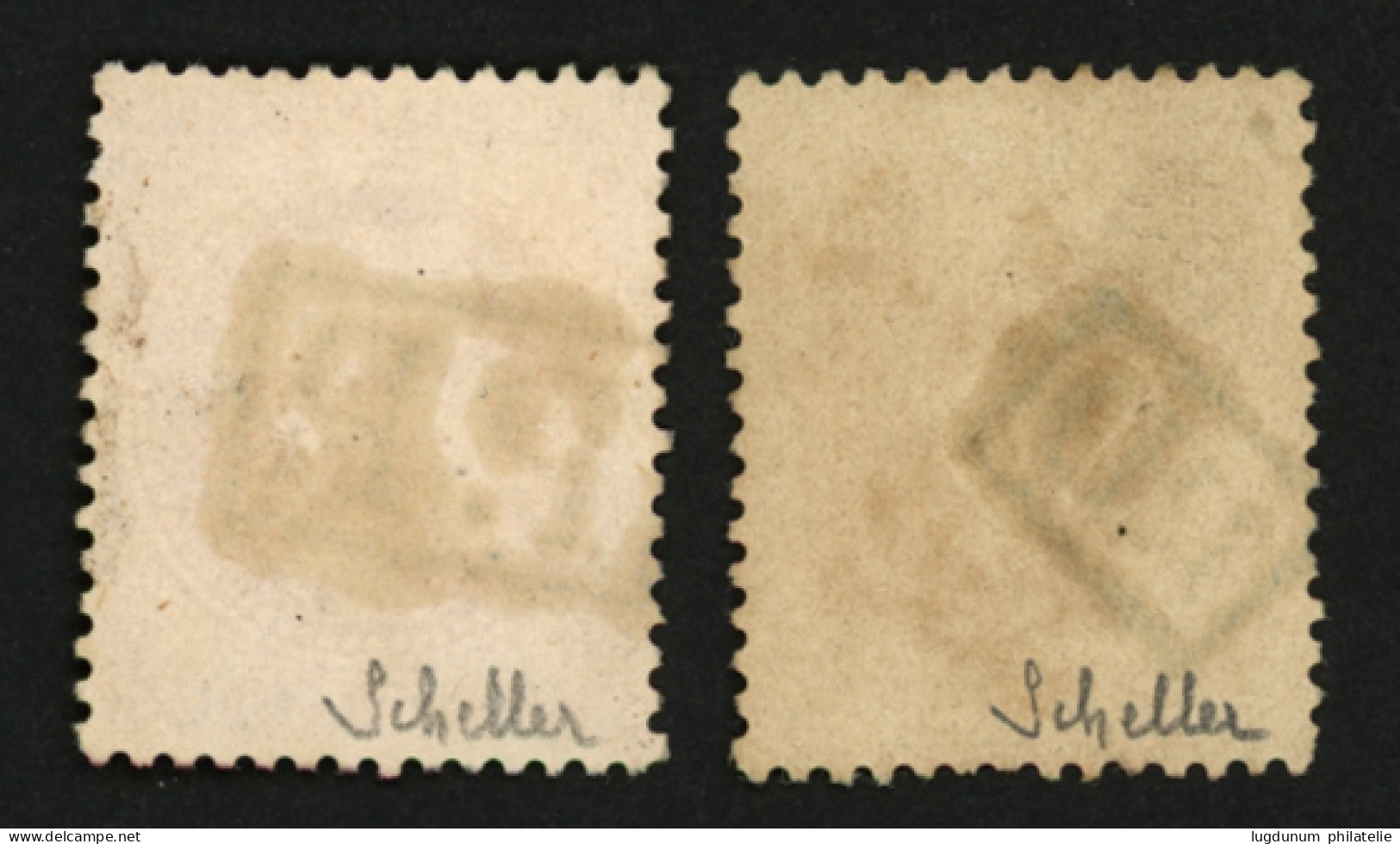 80c (n°32) Obl. P.P Et 40c (n°38) Obl. PD. Les 2 Timbres Signés SCHELLER. Luxe. - 1849-1876: Klassieke Periode