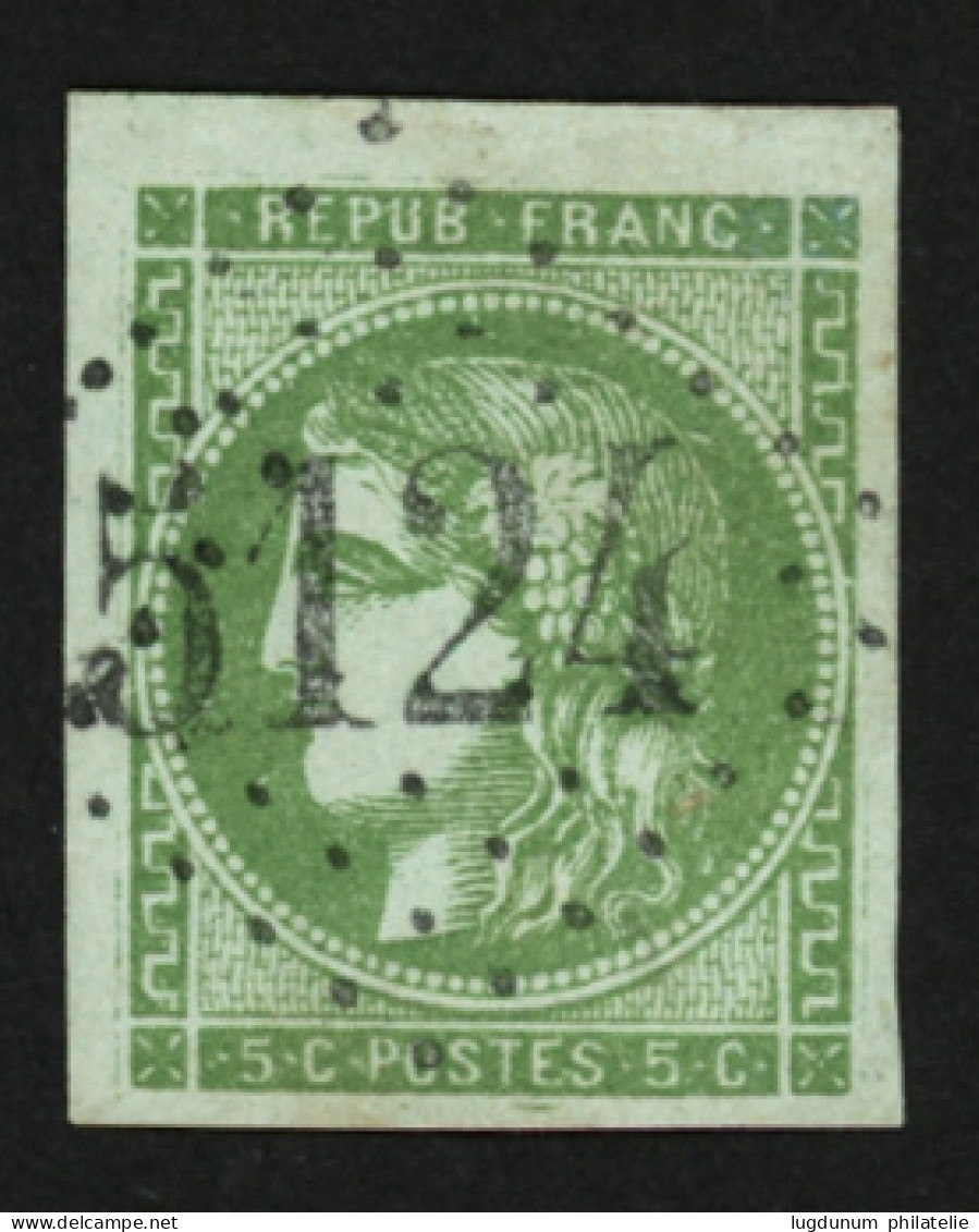 ALGERIE : 5c BORDEAUX (n°42) Obl. GC 5124 De BIZOT. Rare Sur BORDEAUX. Signé SCHELLER. Superbe. - 1849-1876: Période Classique