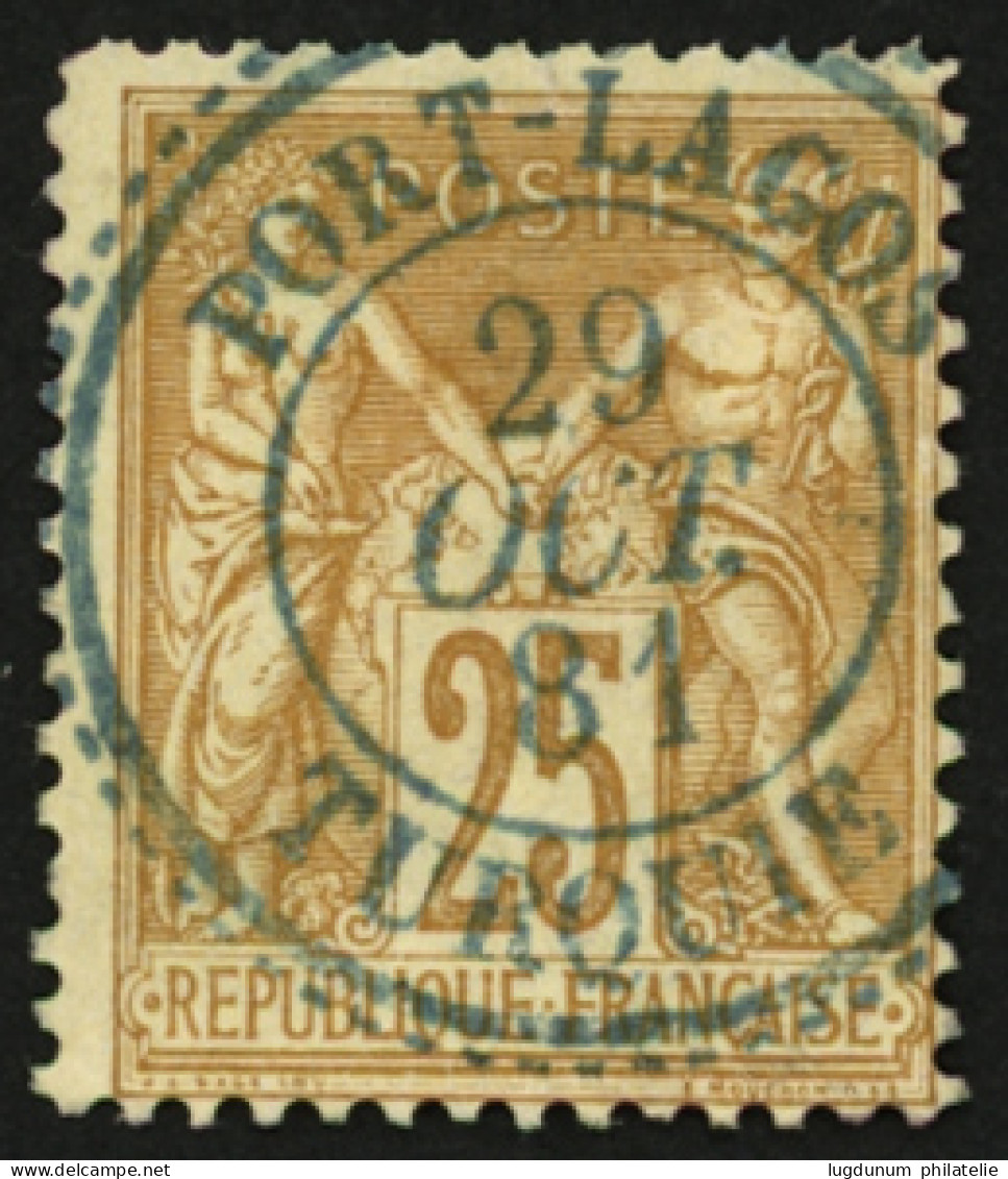 PORT LAGOS : 25c SAGE Oblitération Centrale PORT-LAGOS TURQUIE. RARE. Superbe. - 1849-1876: Période Classique