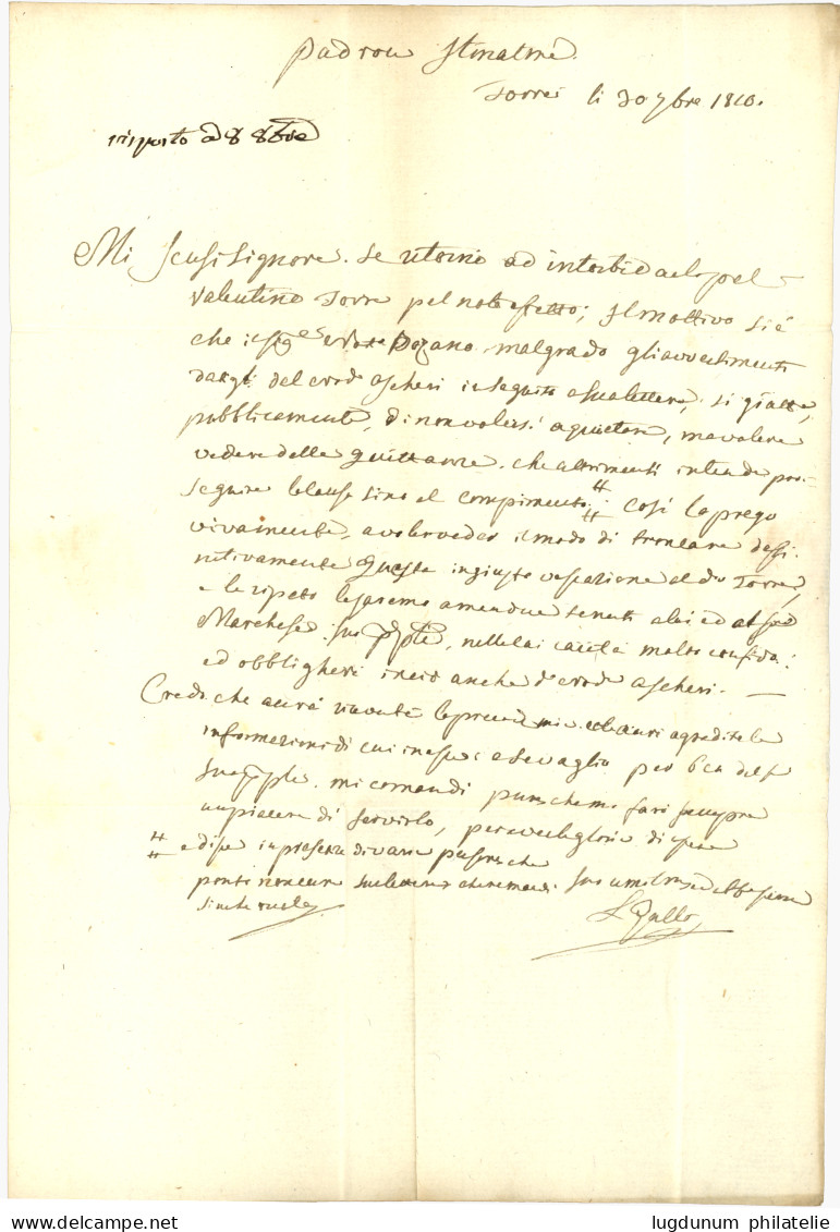 1810 P.105.P MONDOVI Sur Lettre  Avec Texte Pour TURIN. Superbe. - 1792-1815: Dipartimenti Conquistati
