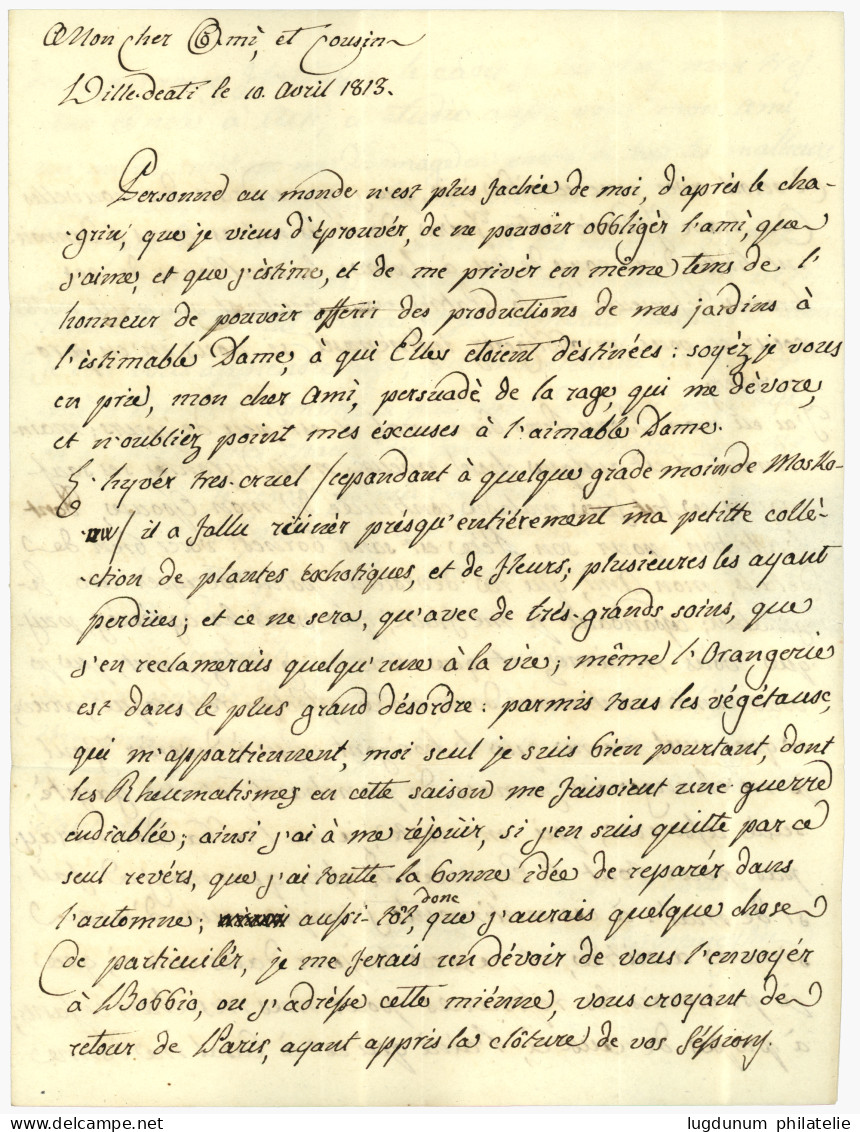 1813 106 MONT-CHAUVE Sur Lettre Avec Texte Daté "DILLE-DEATI" Pour BOBBIO. RARE. Superbe. - 1792-1815: Dipartimenti Conquistati