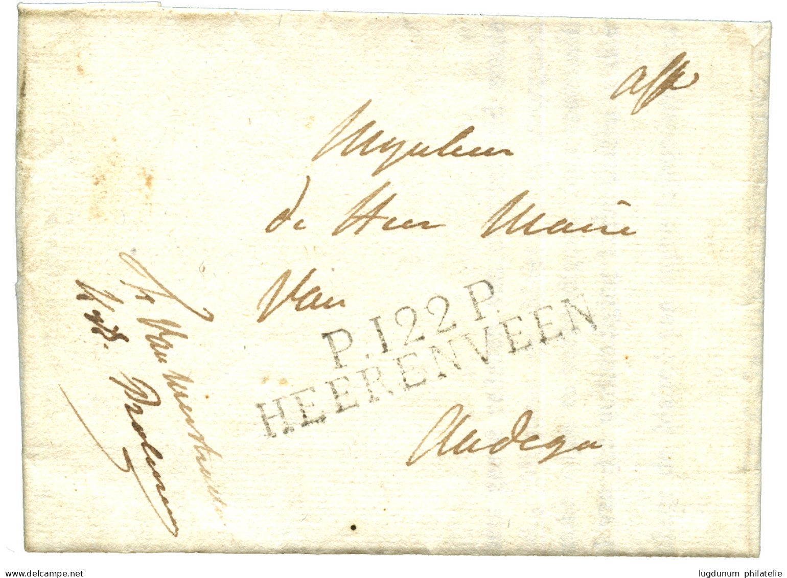 1812 P.122.P HEERENVEEN  Sur Lettre Avec Texte . RARE. Superbe. - 1792-1815: Conquered Departments