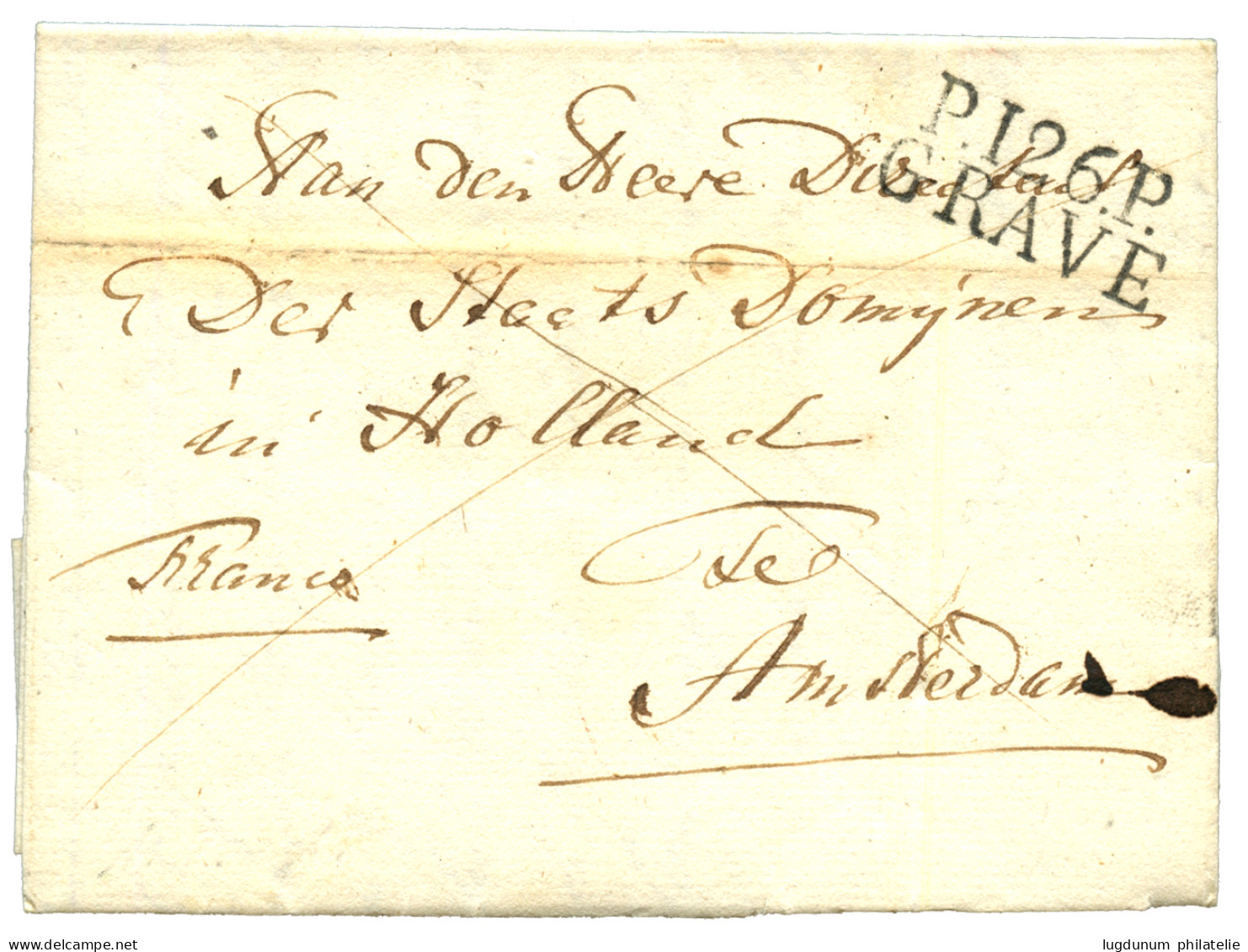 1811  P.126.P GRAVE Sur Lettre Avec Texte Pour AMSTERDAM. RARE. Superbe. - 1792-1815: Veroverde Departementen