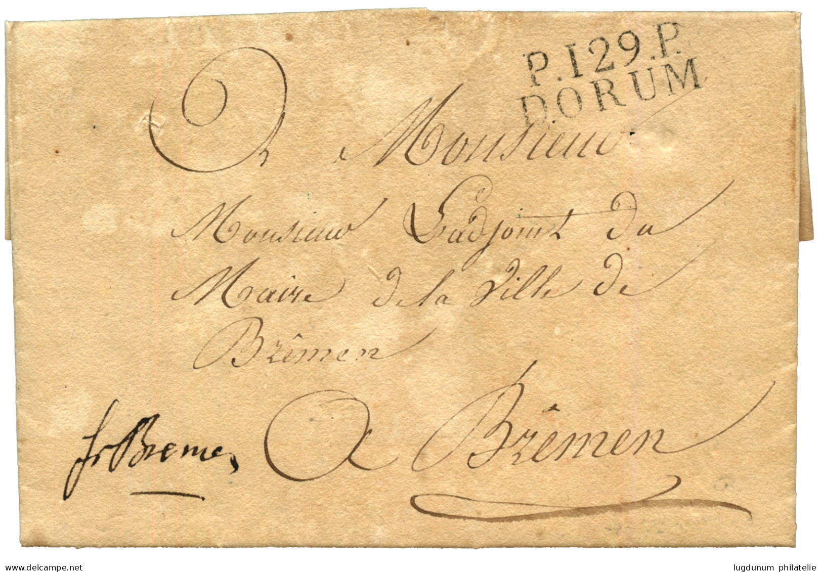 1811 P.129.P DORUM + "Fr. BREMEN".  RARE. Superbe. - 1792-1815: Départements Conquis