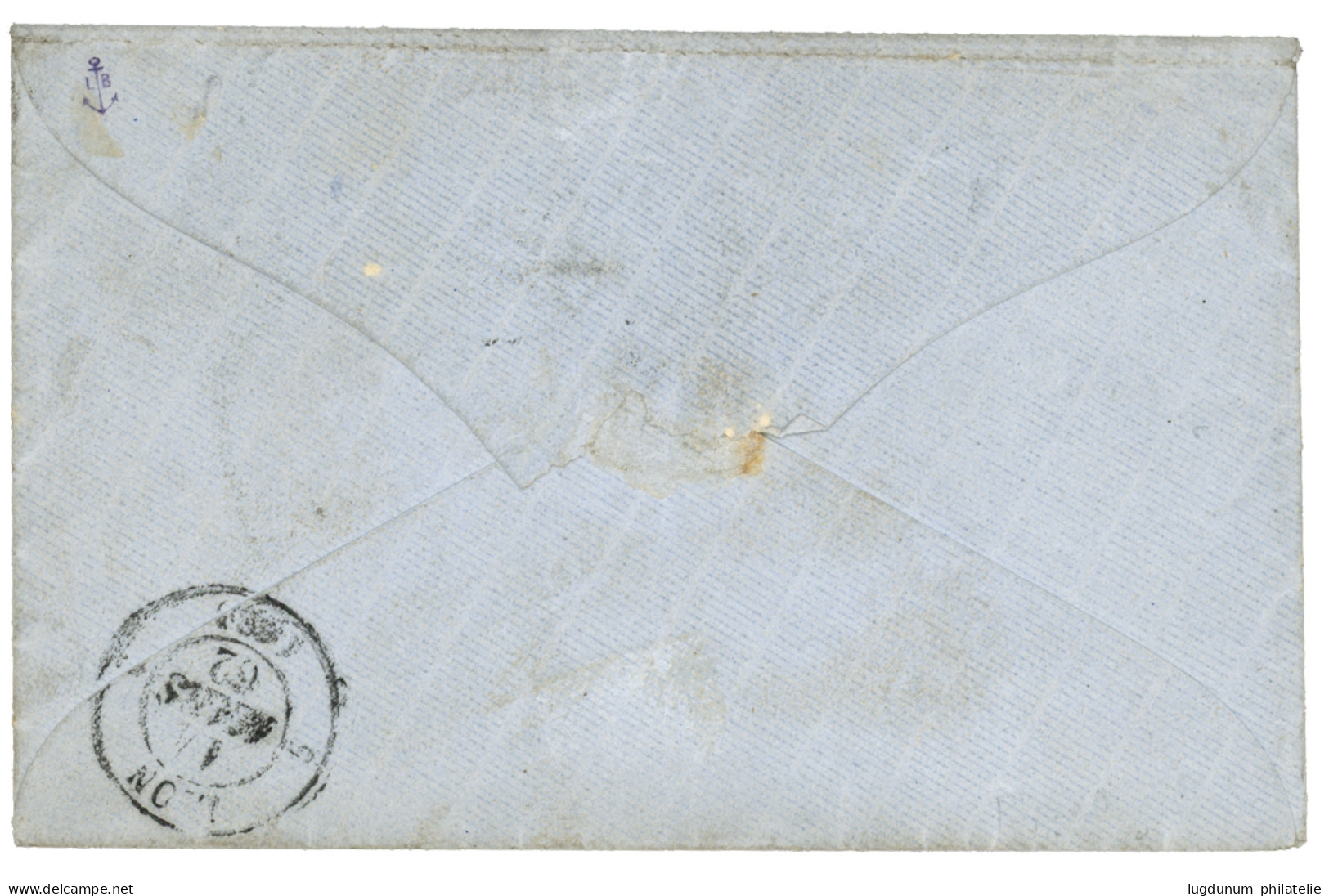 BUREAU A - SAIGON : 1862 CORPS EXP. CHINE Bau A 29 Janv. 62 + Taxe 5 (tarif Officier) Enveloppe Pour LYON. Utilisation T - Army Postmarks (before 1900)
