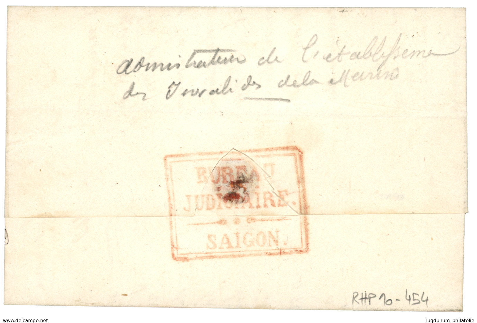 EXPEDITION De COCHINCHINE : 1863 Grand Cachet ETABLISSEMENTS FRANCAIS DE LA COCHINCHINE SAIGON (rare) + Taxe 6 + BUREAU  - Legerstempels (voor 1900)