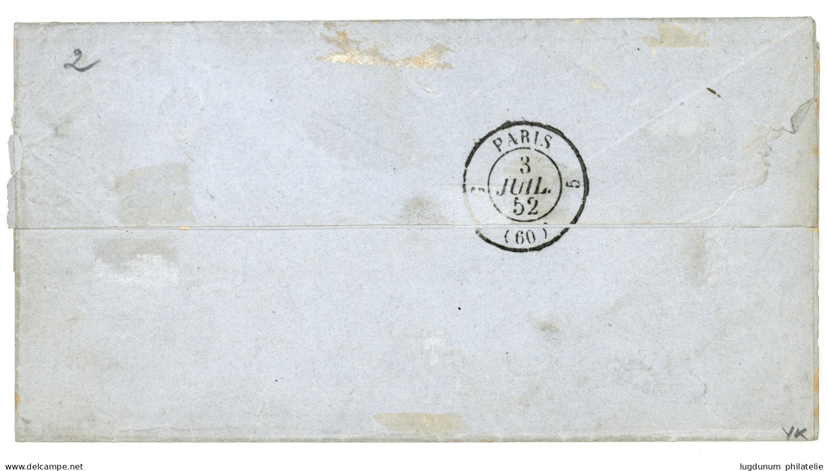 1852 15c Vert (n°2) TB Margé Obl. Etoile Sur Lettre Locale De PARIS Avec Texte. Arrivée Au Verso. Superbe. - 1849-1850 Cérès