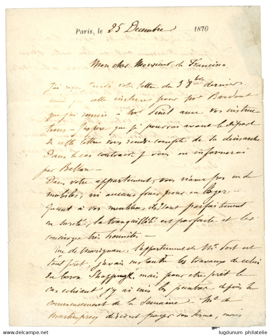 BALLON MONTE : 40c (n°31) Obl. GC 347 + PARIS LES BATIGNOLES Sur BALLON MONTE Pour LONDON (ANGLETERRE) Avec Cachet D' Ar - Oorlog 1870