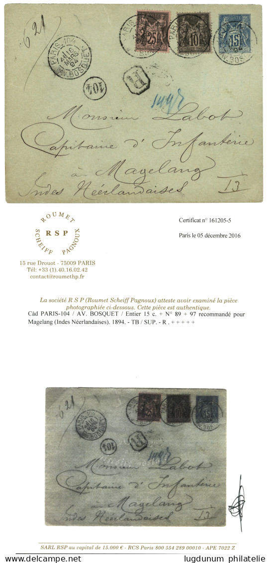Type SAGE - Superbe Collection De 17 Lettres (dont 12 RECOMMANDES) Avec Destinations RARES (COSTA-RICA, Tarif Imprimé Po - 1876-1898 Sage (Type II)
