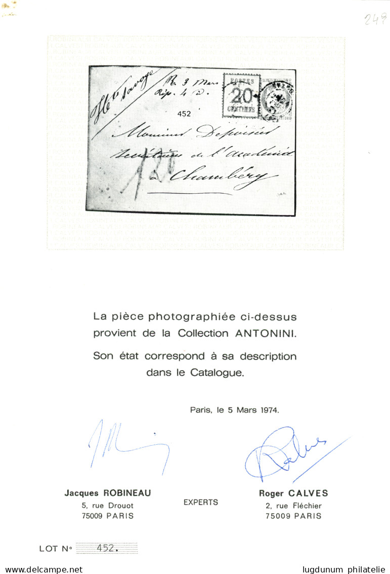 ALSACE-LORRAINE - Double Affrt Avec émission De BORDEAUX : 1871 20c BORDEAUX (n°45C) Obl. T.17 EVREUX + ALSACE 20c Sur E - Altri & Non Classificati