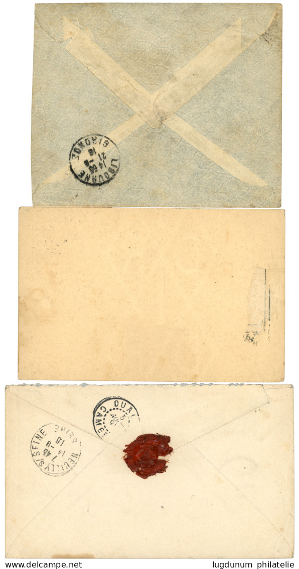 CAMEROUN : 1915 Lot De 2 Lettres Militaires + 1 Entier (neuf) Surch. C.E.F Avec Cachet Rond TRESOR Et POSTE AUX ARMEES.  - Altri & Non Classificati