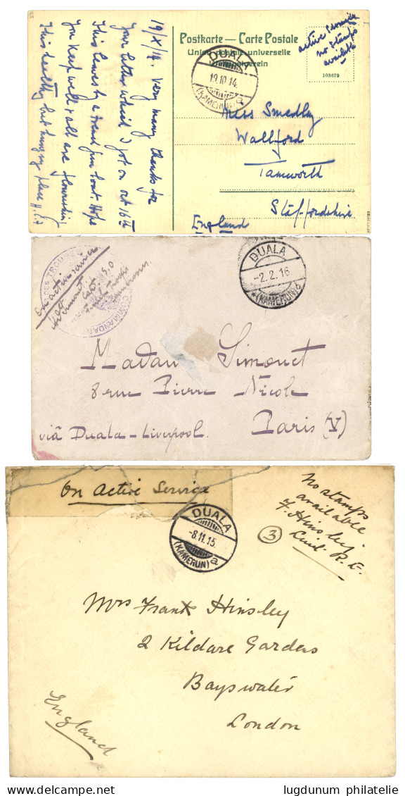 CAMEROUN - MILITAIRES ANGLAIS : 1914/15 2 Lettres Militaires + 1 Carte Du Contingent BRITANNIQUES. B/TB. - Autres & Non Classés