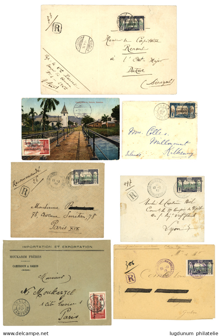 CAMEROUN : 1915/16 Lot De 6 Lettres + 1 Carte Avec Timbres De La 1ére émissions. RARE. TTB. - Otros & Sin Clasificación