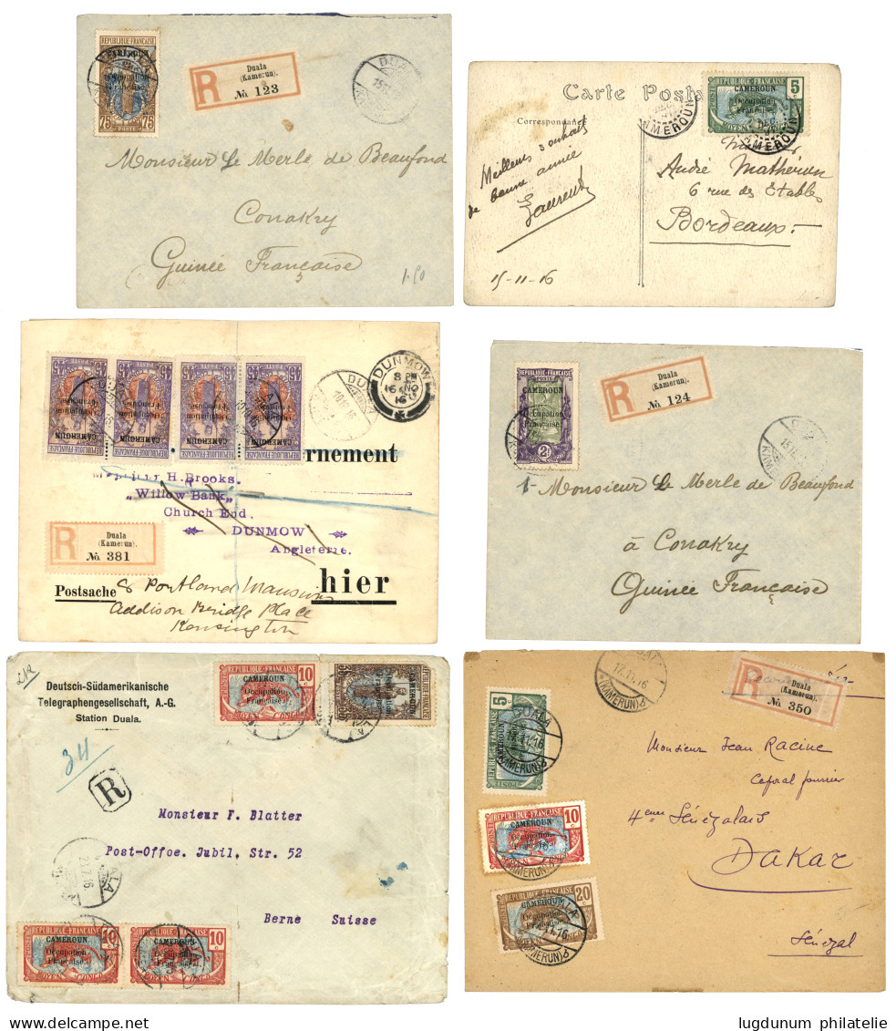 CAMEROUN - Début De L' Administration Française : 1916 Lot De 6 Lettres Affranchies (dont 2F). Pas Courant. TB. - Andere & Zonder Classificatie